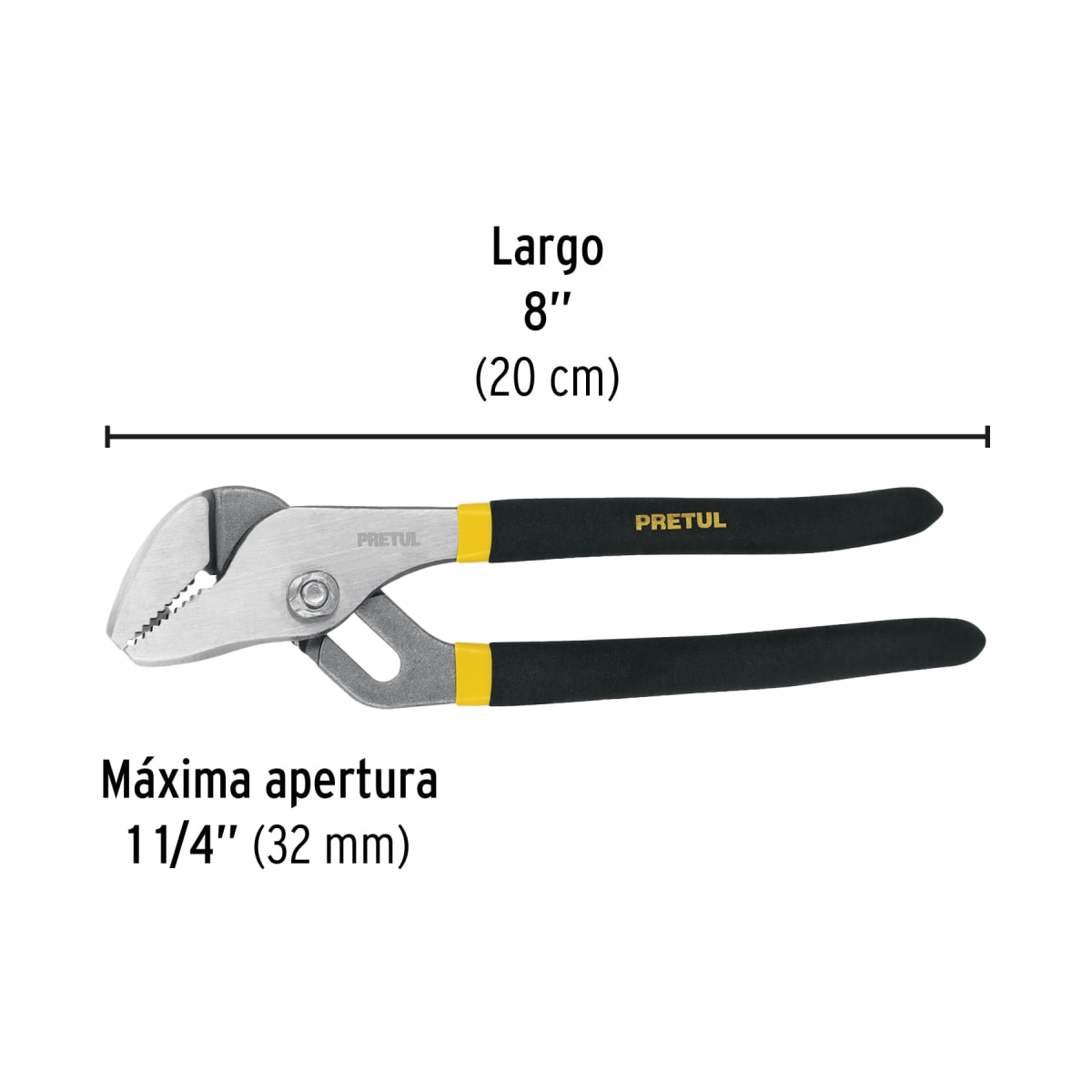 PEX-8P Pinza de extensión 8' mango de PVC, Pretul3