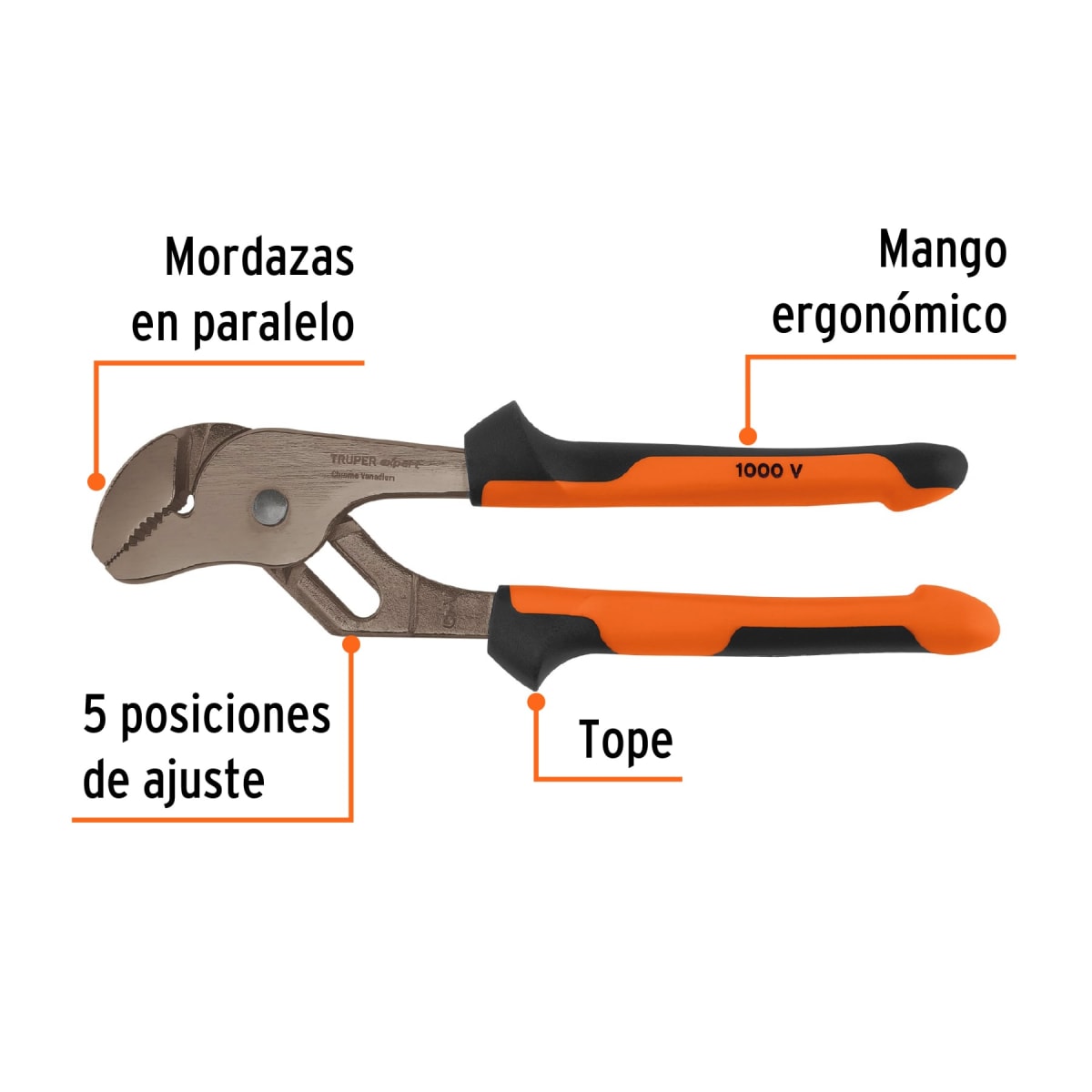 PEX-8X Pinzas de extensión 8´´ mango Comfort Grip, Truper Expert2