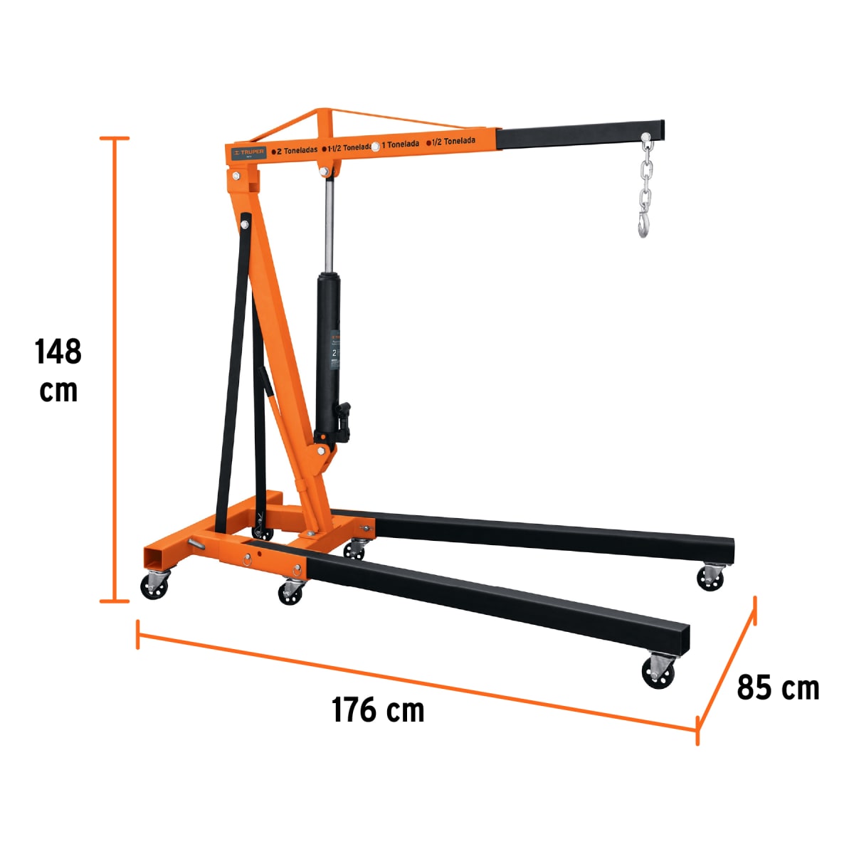 Pluma hidráulica plegable  de 2 toneladas truper4