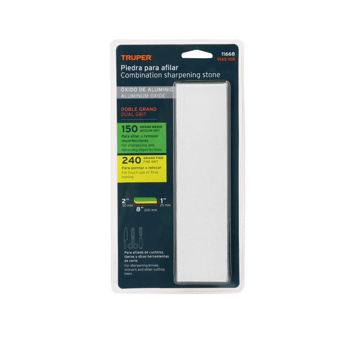 Piedra para asentar 200 mm doble grano 150 y 240 Truper2