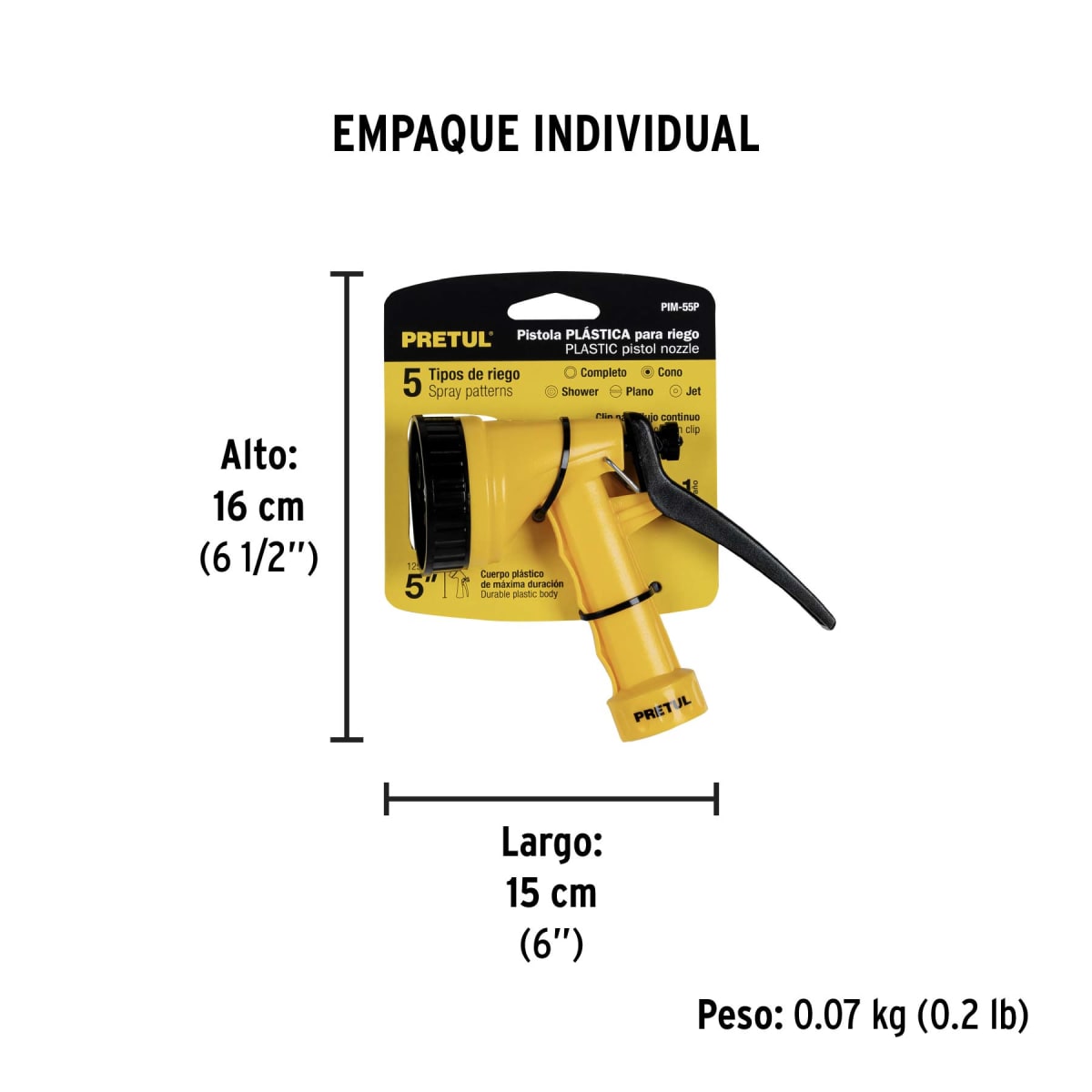 Pistola para Riego de 5'' de 2 Funciones Plásticas5