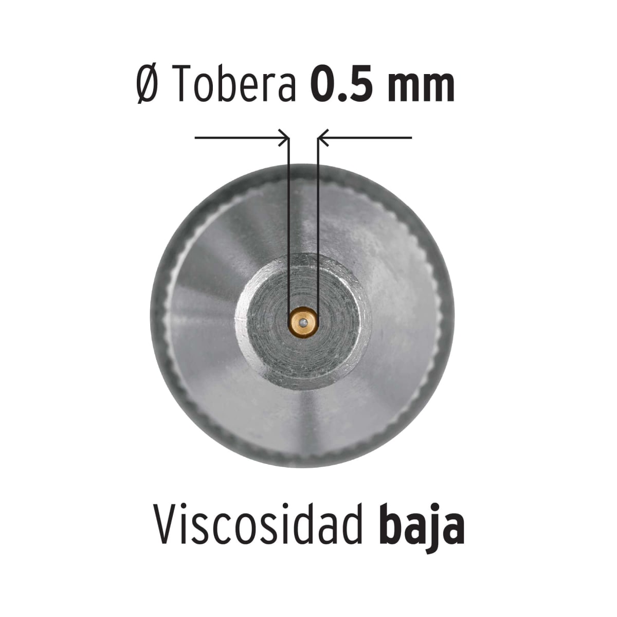 Pistola para retoque gravedad LVMP vaso aluminio Boquilla 0.5 mm Truper2