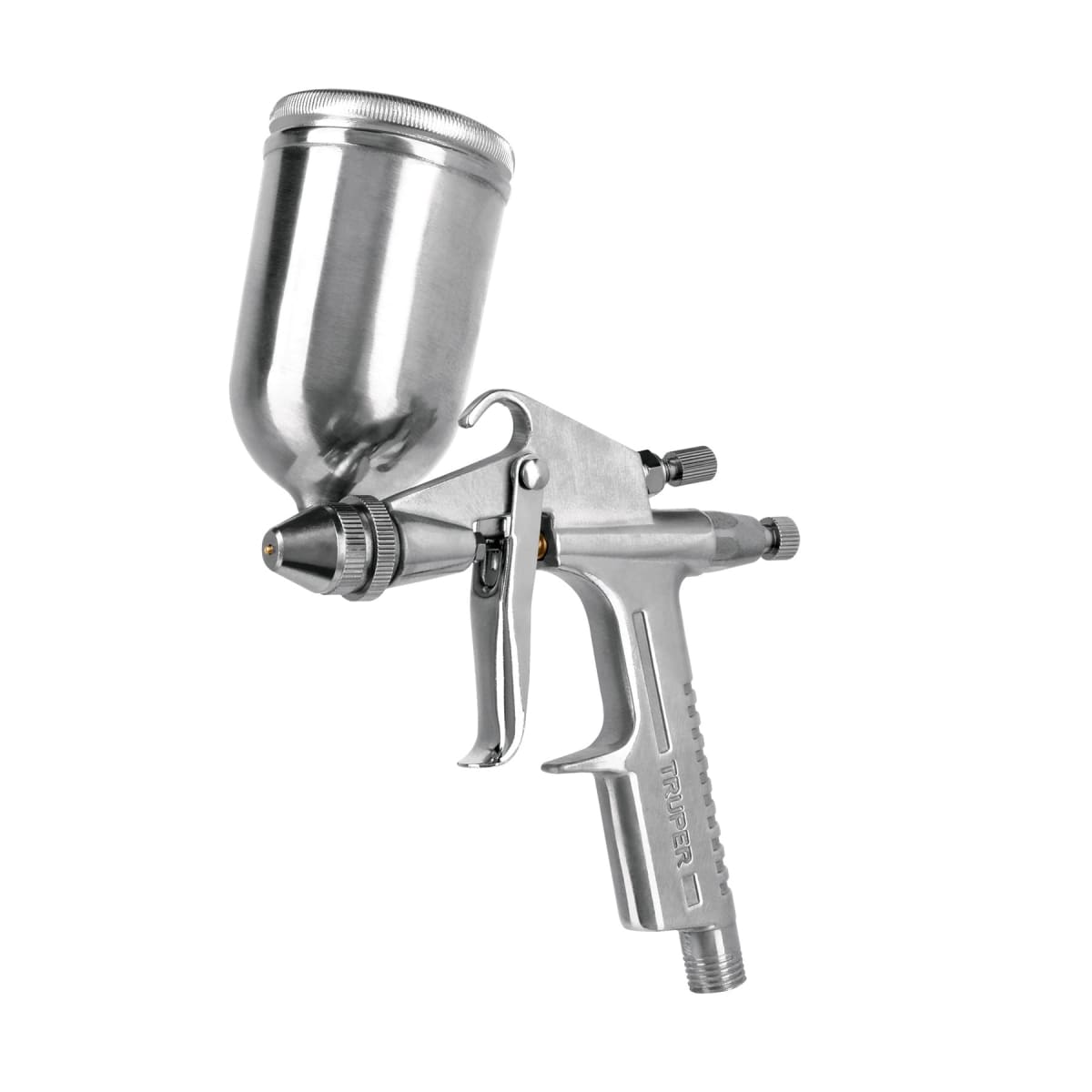 Pistola para retoque gravedad LVMP vaso aluminio Boquilla 0.5 mm Truper5
