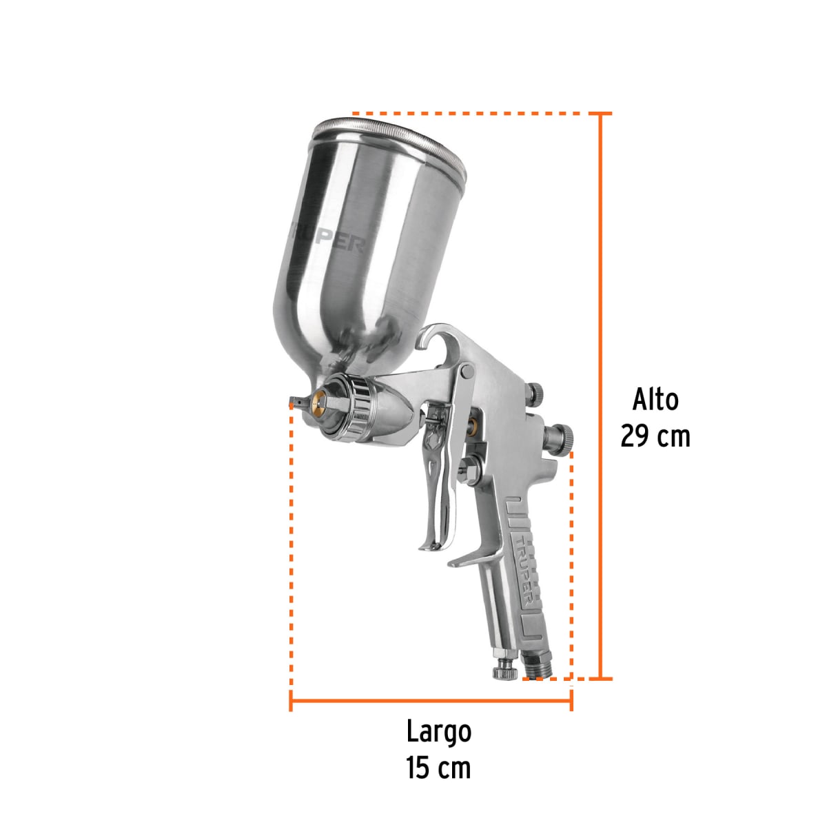 Pistola para pintar de gravedad LVMP Vaso aluminio Boquilla 1.0 mm Truper3