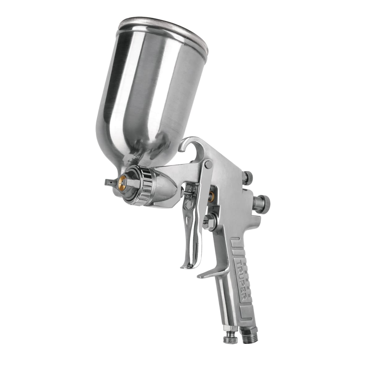 Pistola para pintar de gravedad LVMP Vaso aluminio Boquilla 1.0 mm Truper1