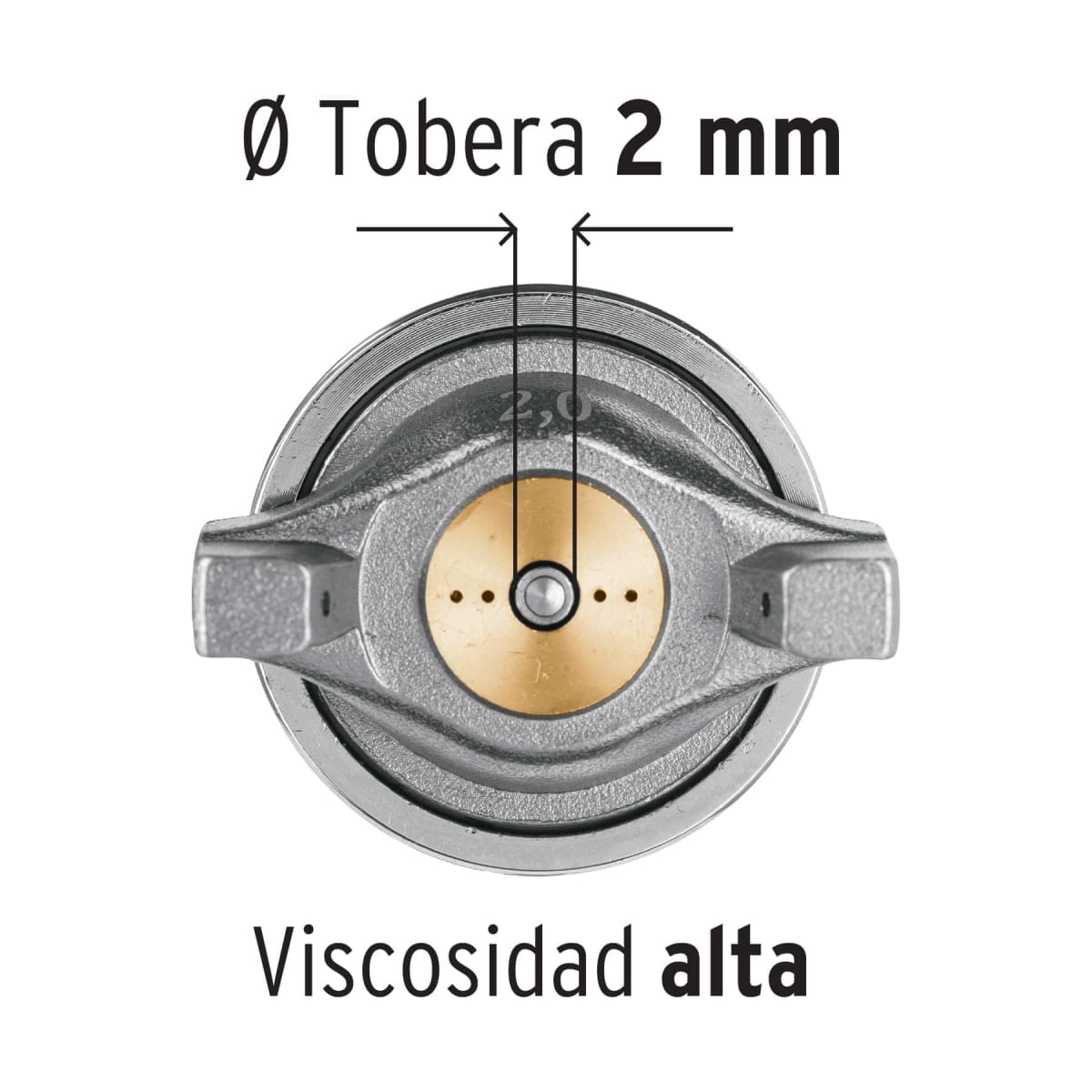Pistola para pintar de gravedad LVMP Vaso aluminio Boquilla de 2.0 mm Truper3