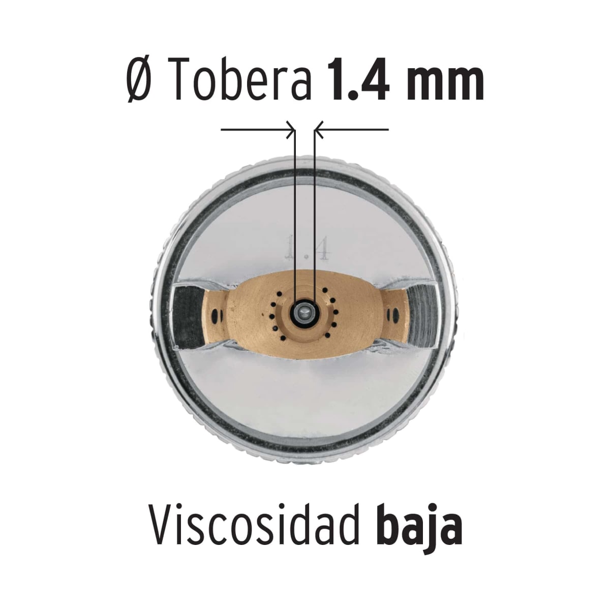 Pistola p/pintar gravedad HVLP,vaso plástico, boquilla 1.4mm Truper6