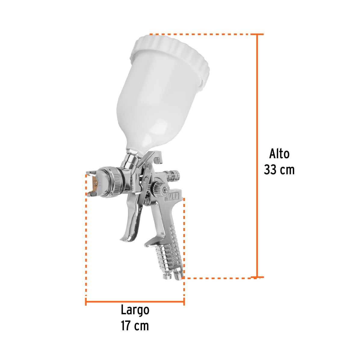 Pistola p/pintar gravedad HVLP,vaso plástico, boquilla 1.4mm Truper3