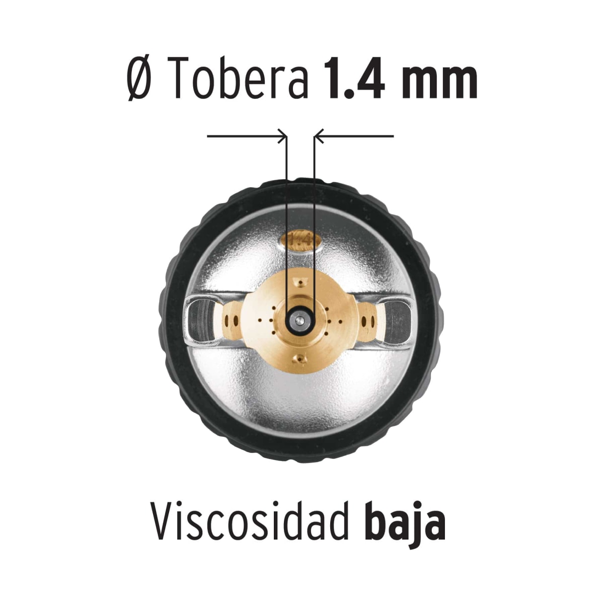 Pistola p/pintar gravedad HVLP,vaso plástico, 1.4 mm, Expert Truper5