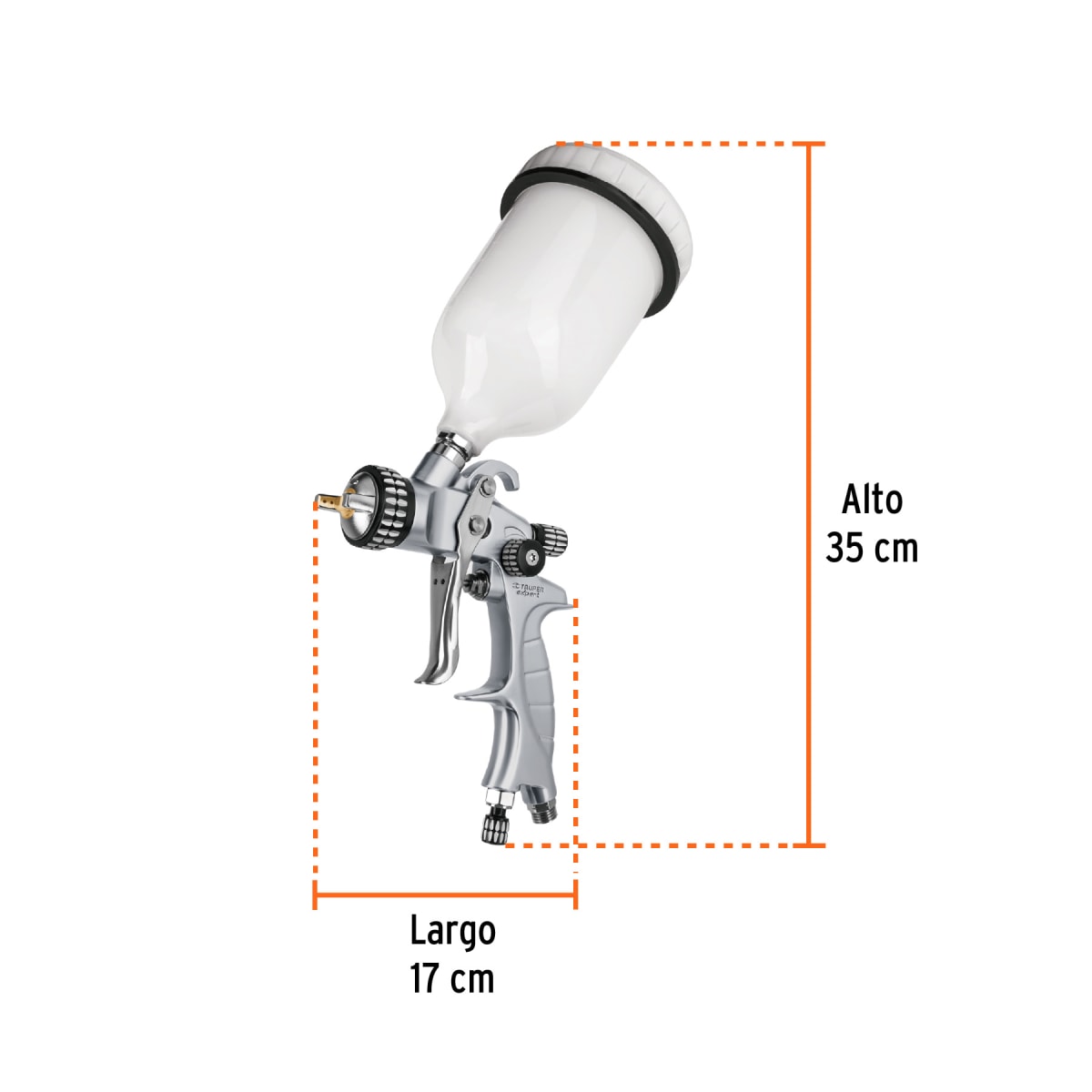Pistola p/pintar gravedad HVLP,vaso plástico, 1.4 mm, Expert Truper3
