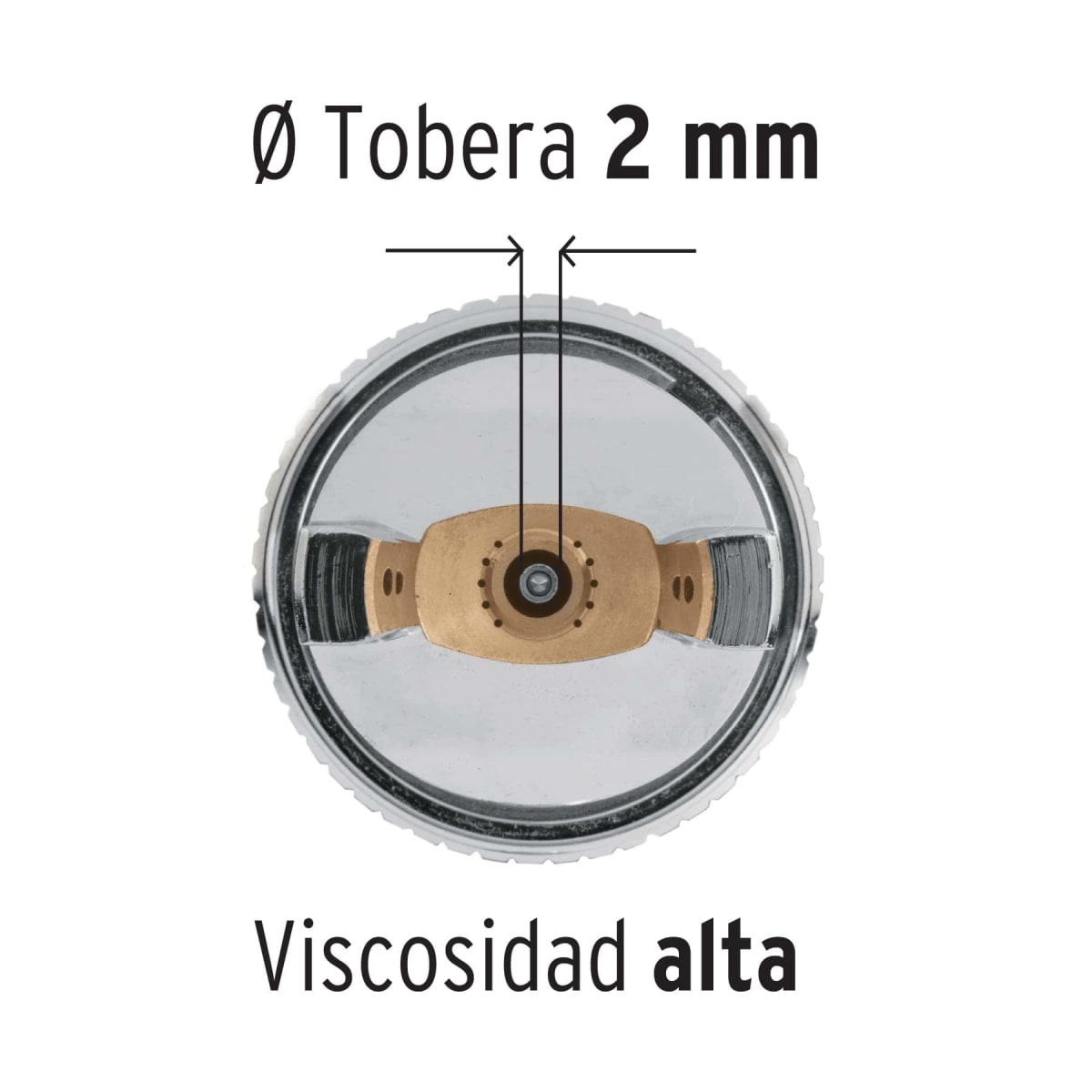 Pistola para pintar gravedad HVLP vaso plástico 2 mm Truper2