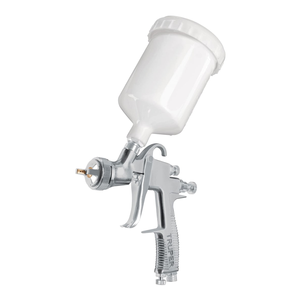 Pistola para pintar de gravedad LVLP Vaso plástic Boquilla 2.0 mm Truper1
