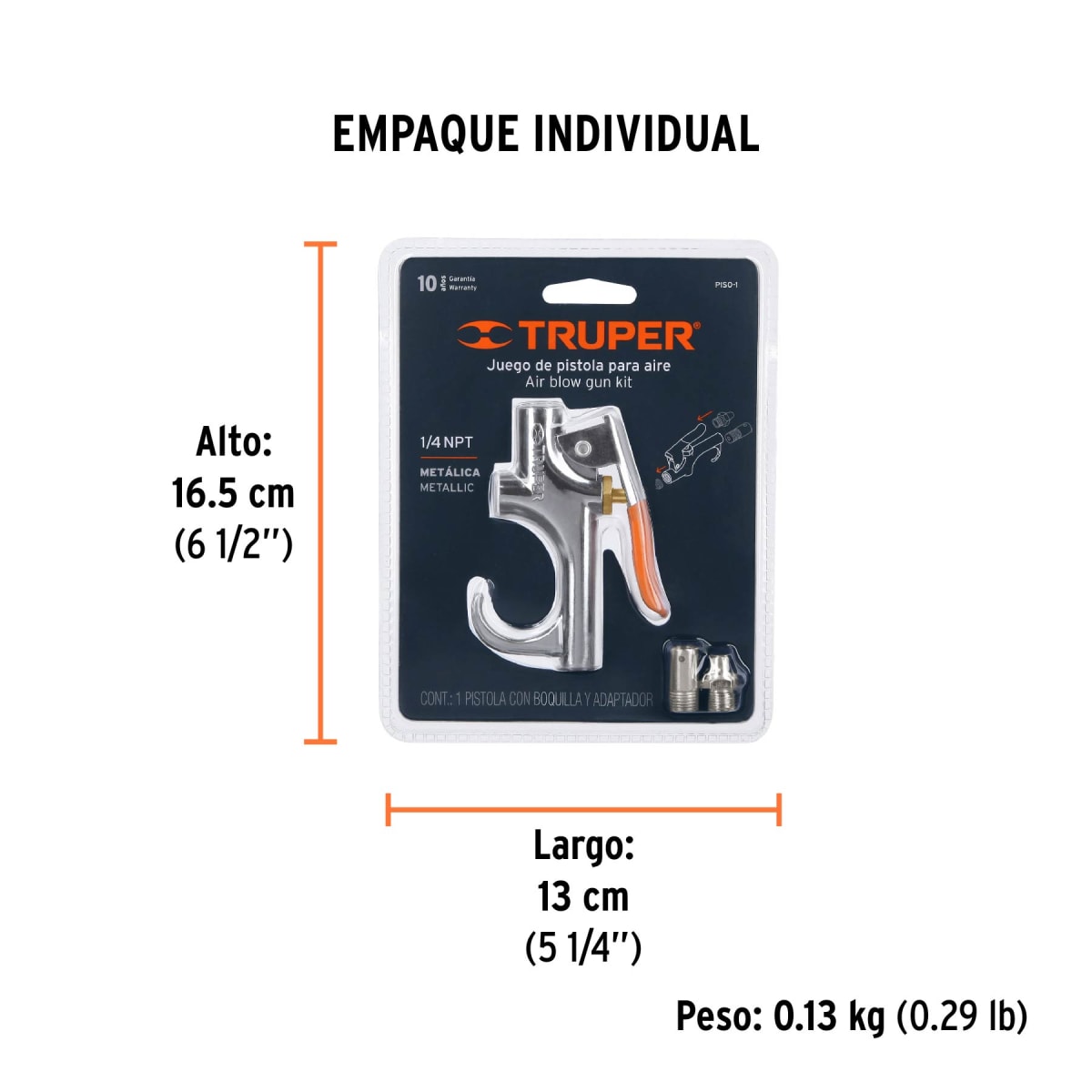 Pistola metálica para sopletear cuerda 1/4 NPT Truper5