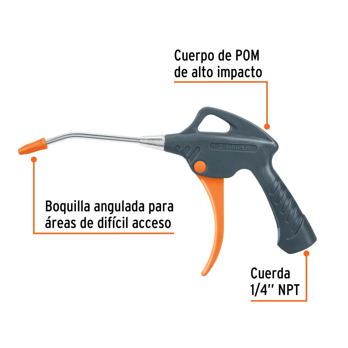 Pistola plástica para sopletear 6'' Truper2