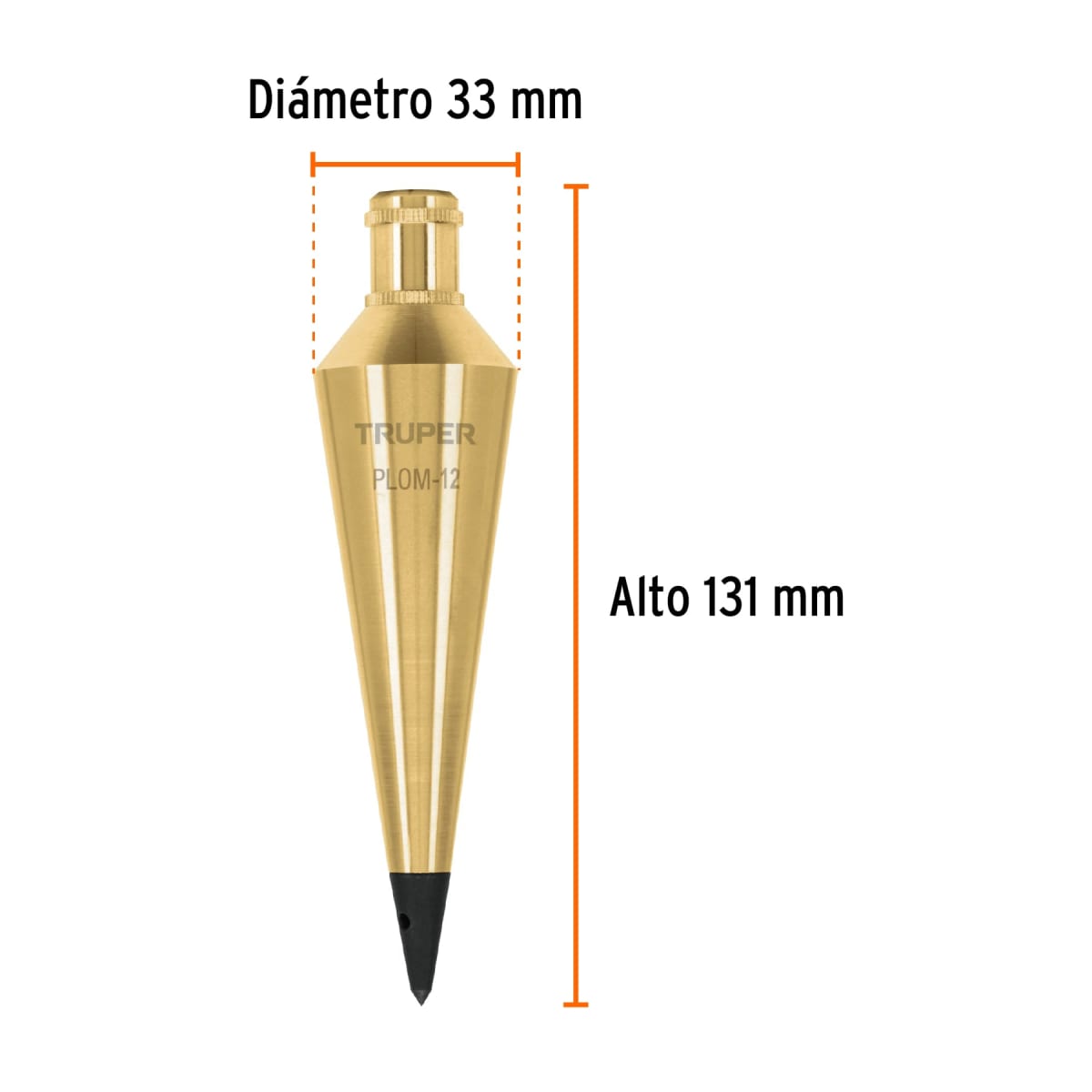 Plomada de latón 340 gramos (12oz) Truper3