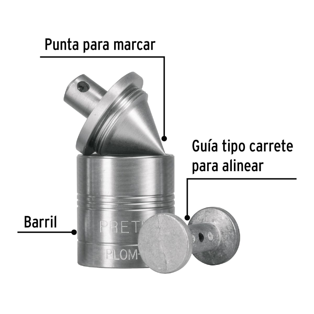 Plomada metálica de 200 g (7 oz) con centro, Pretul2