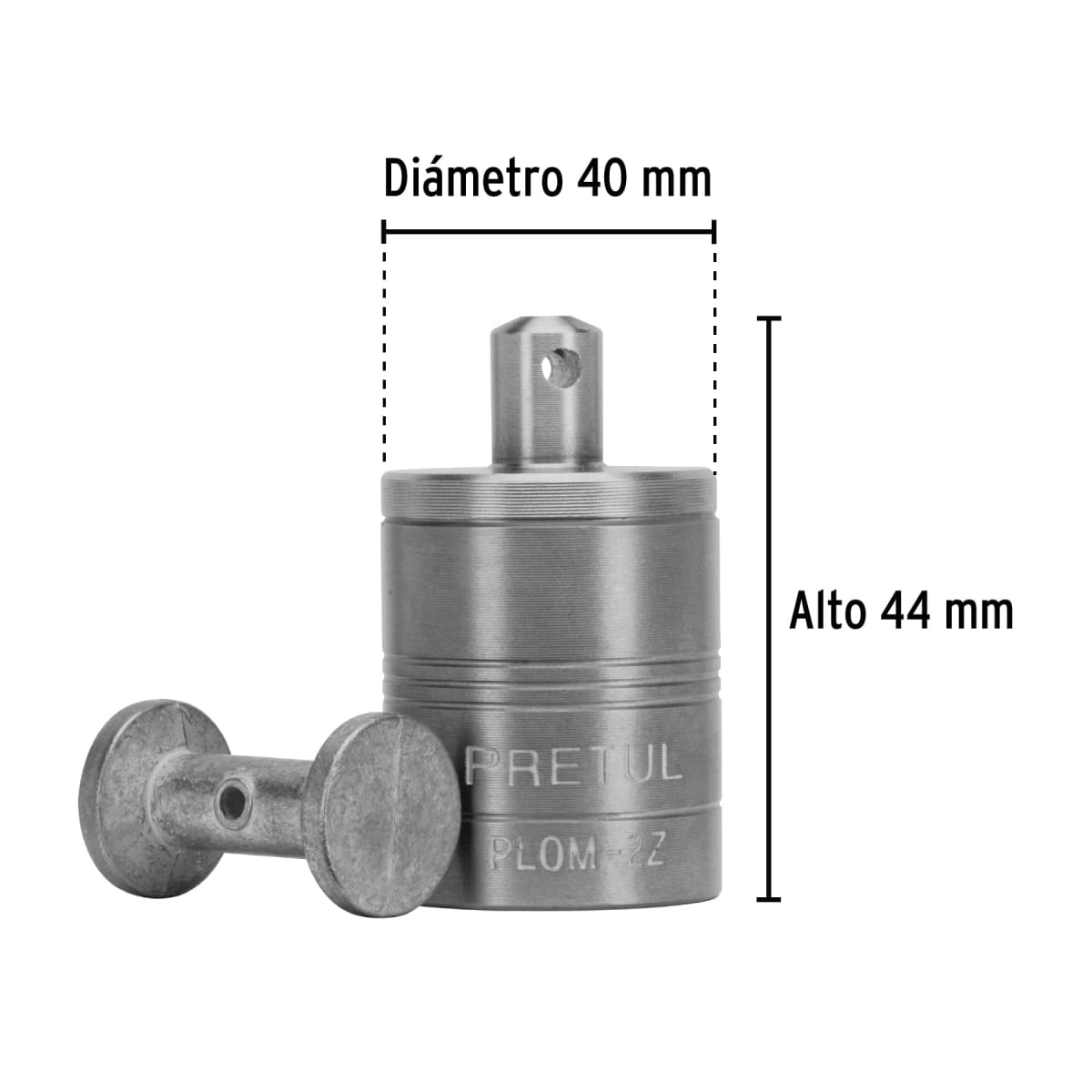 Plomada metálica con centro 310 gramos (11oz) Pretul3