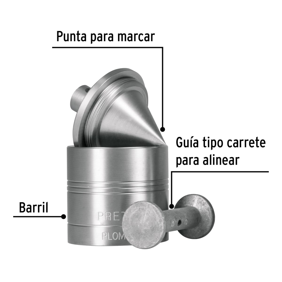 Plomada metálica con centro 675 gramos (24oz) Pretul2