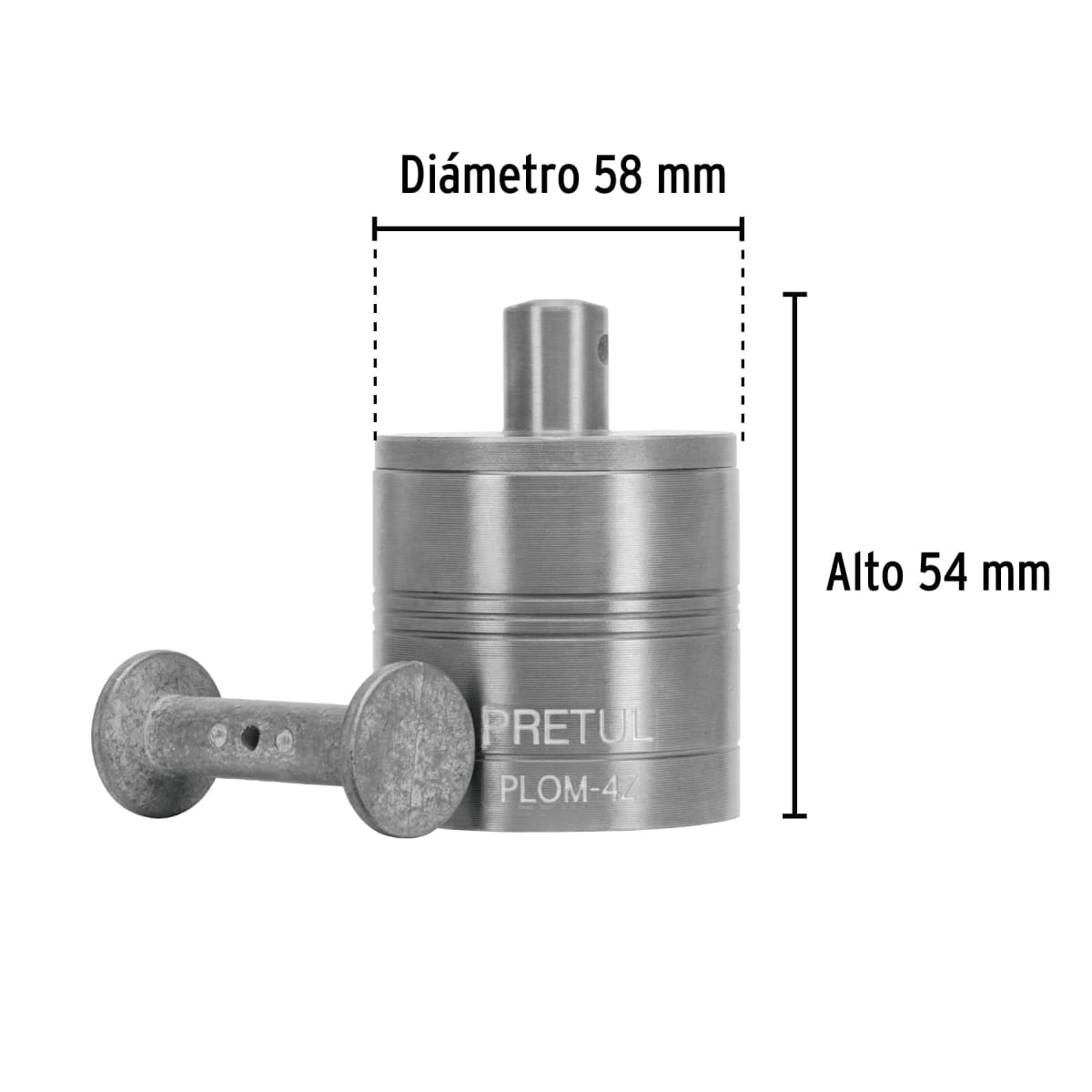 Plomada metálica con centro 675 gramos (24oz) Pretul3