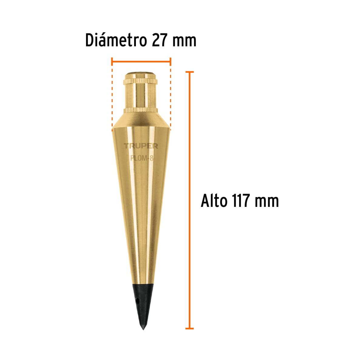 Plomada de latón 226 gramos (8oz) Truper3