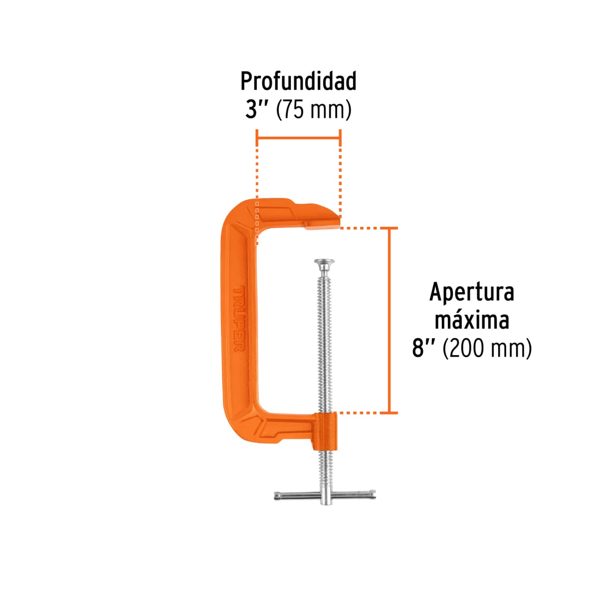 Prensa 8'' de hierro nodular para carpintería. truper2