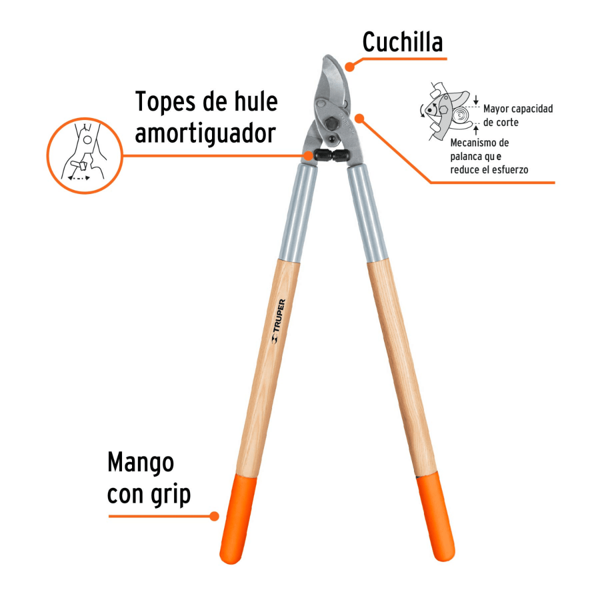 Combo podadora + escoba metalica recta + Tijera para podar Truper2