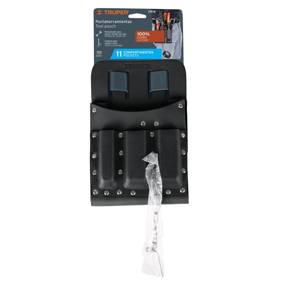 cinturon portaherramientas de cuero 11 compartimientos4