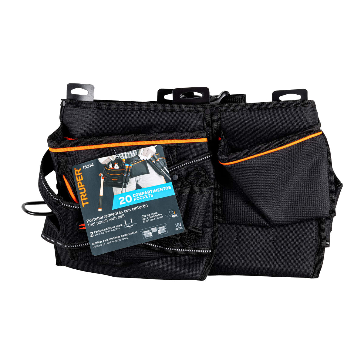 Cinturón portaherramientas de poliéster 20 compartimentos Truper4