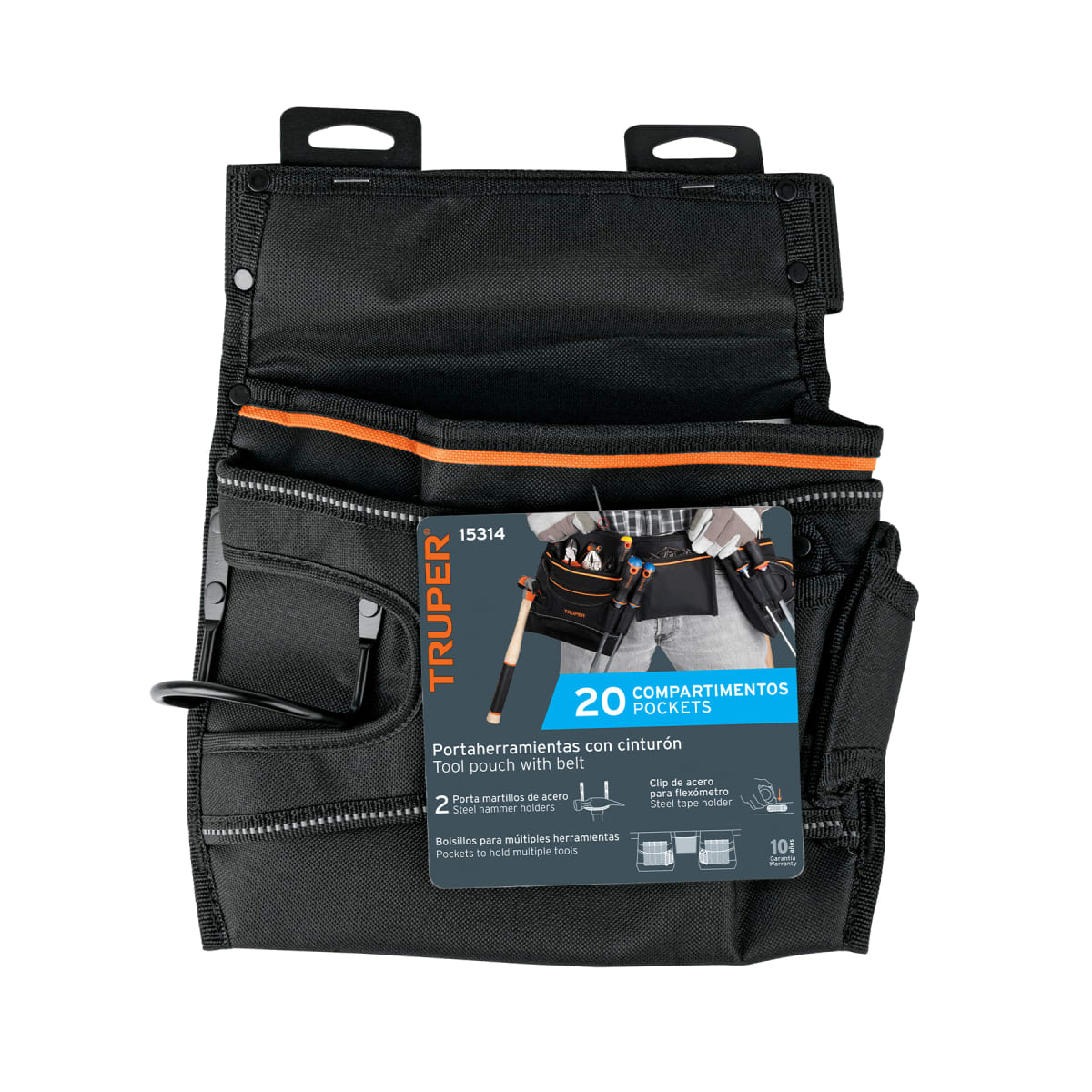 Cinturón Portaherramientas de Poliéster 5 Compartimientos Truper4