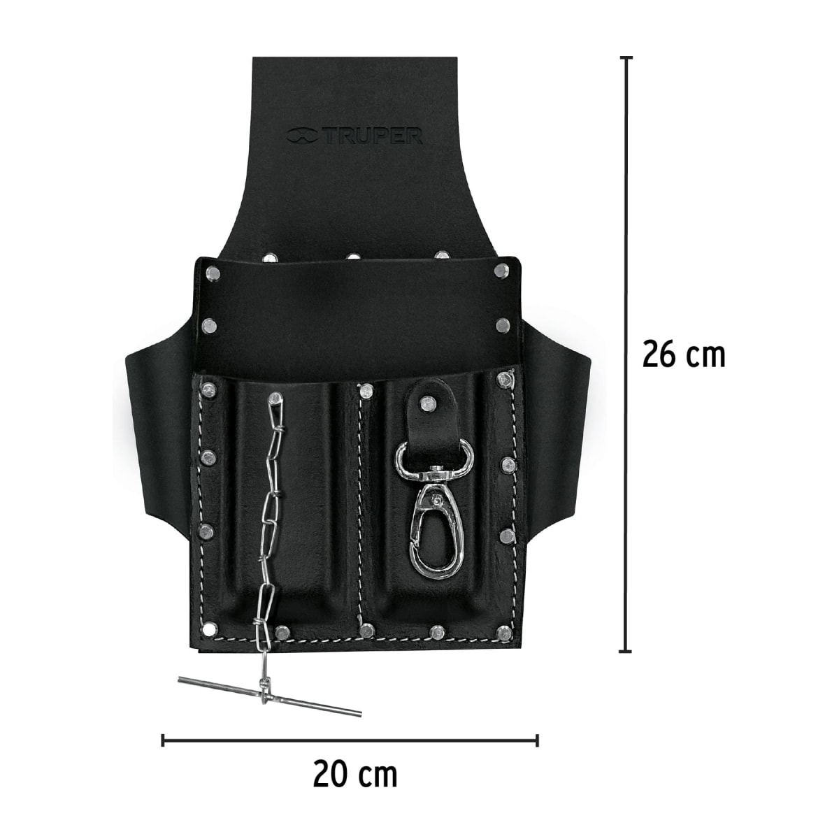 Cinturón portaherramientas grande de cuero 7 compartimentos Truper2