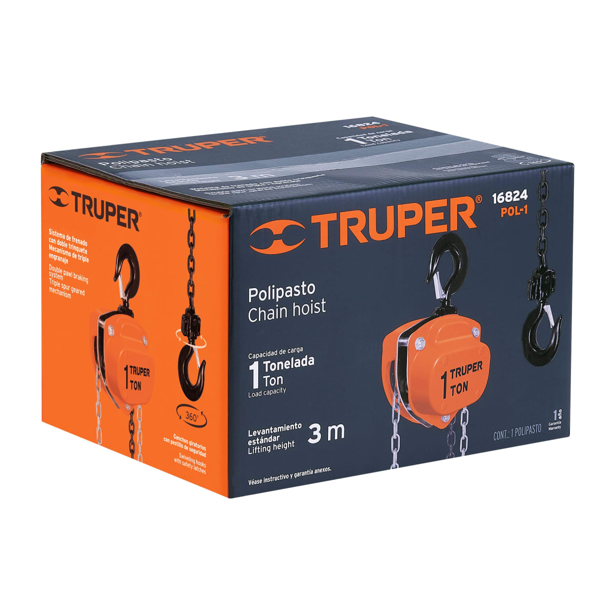 Tecle de cadena de 1 ton truper4