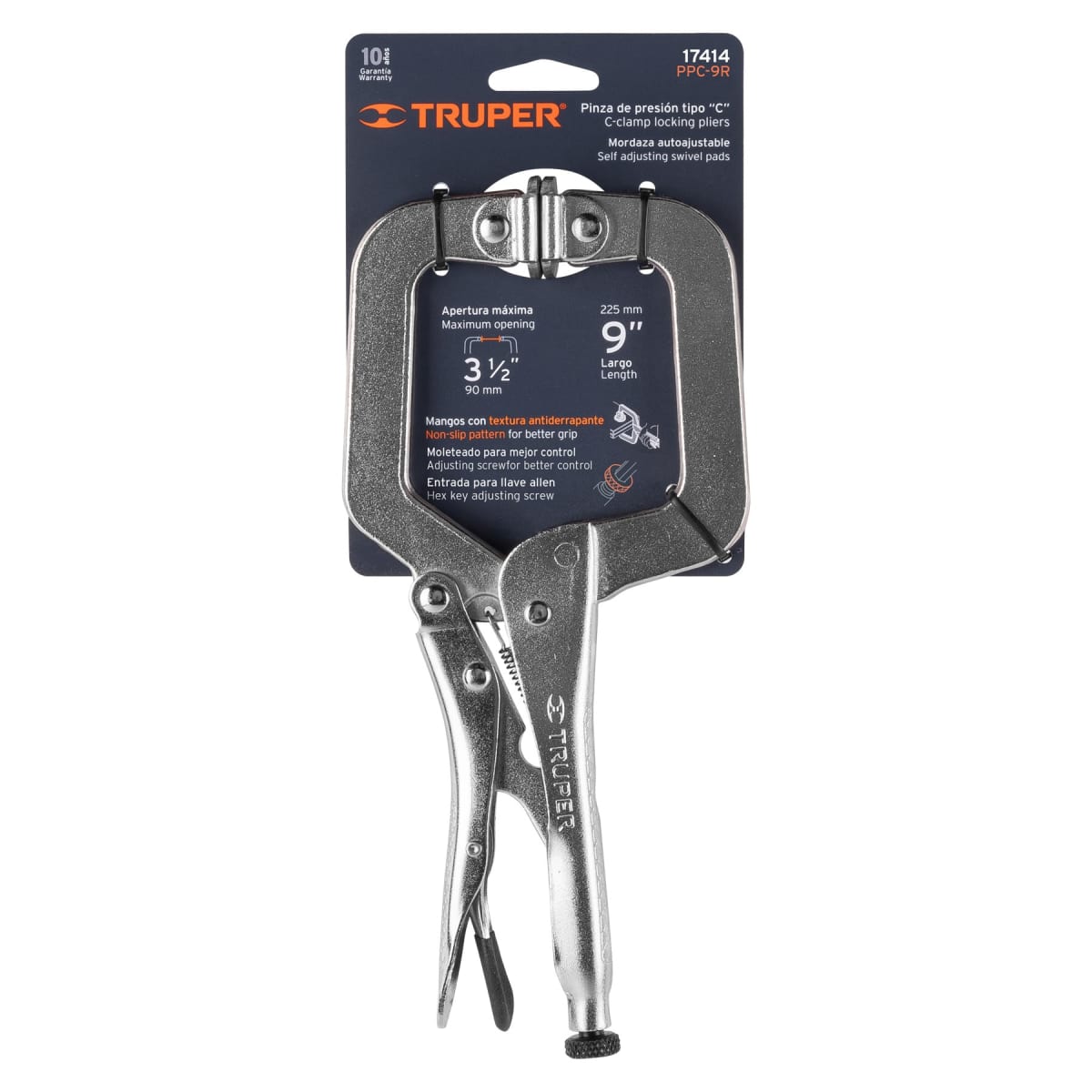 Alicate de presión tipo C mordaza ajustable 9