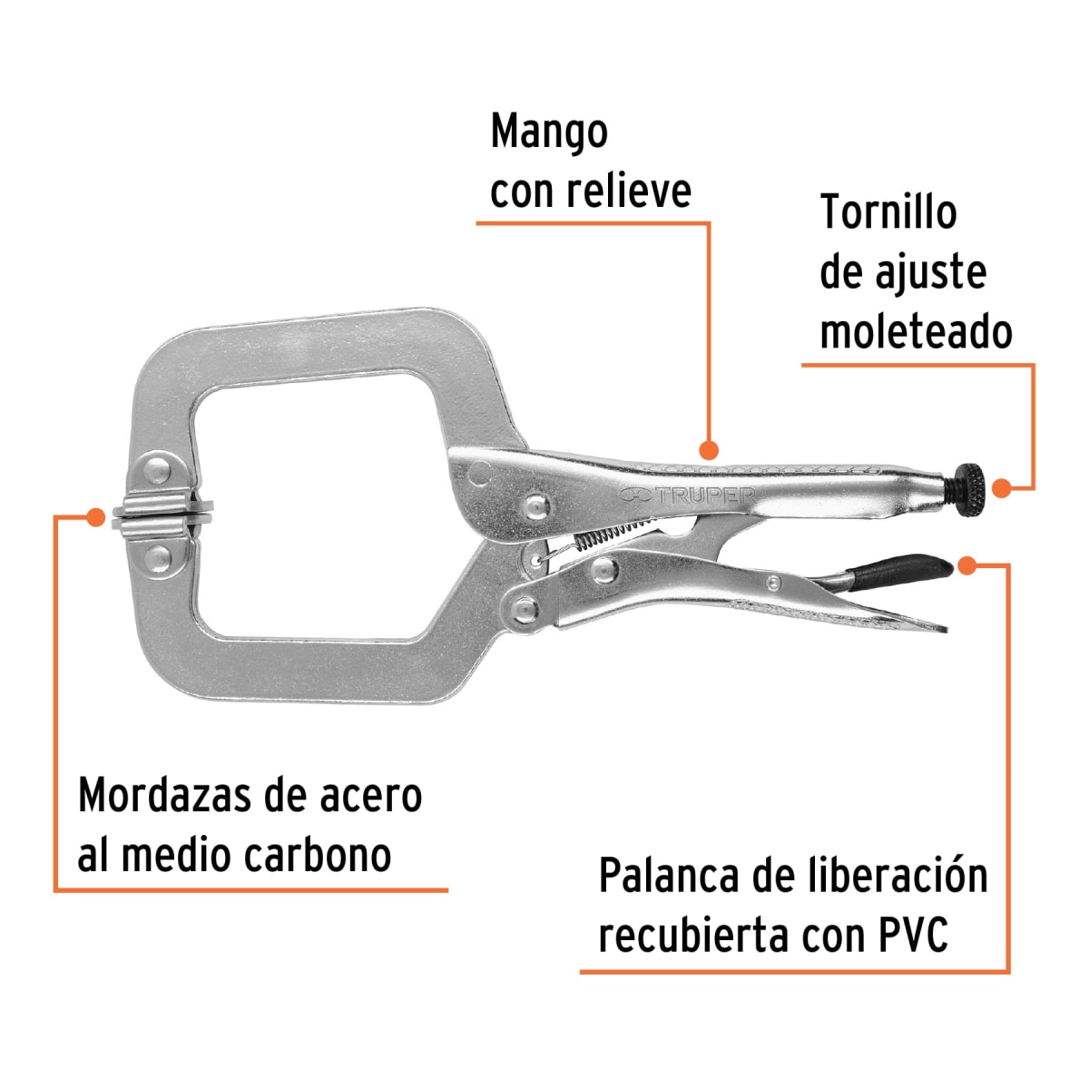 Alicate de presión tipo C mordaza ajustable 9
