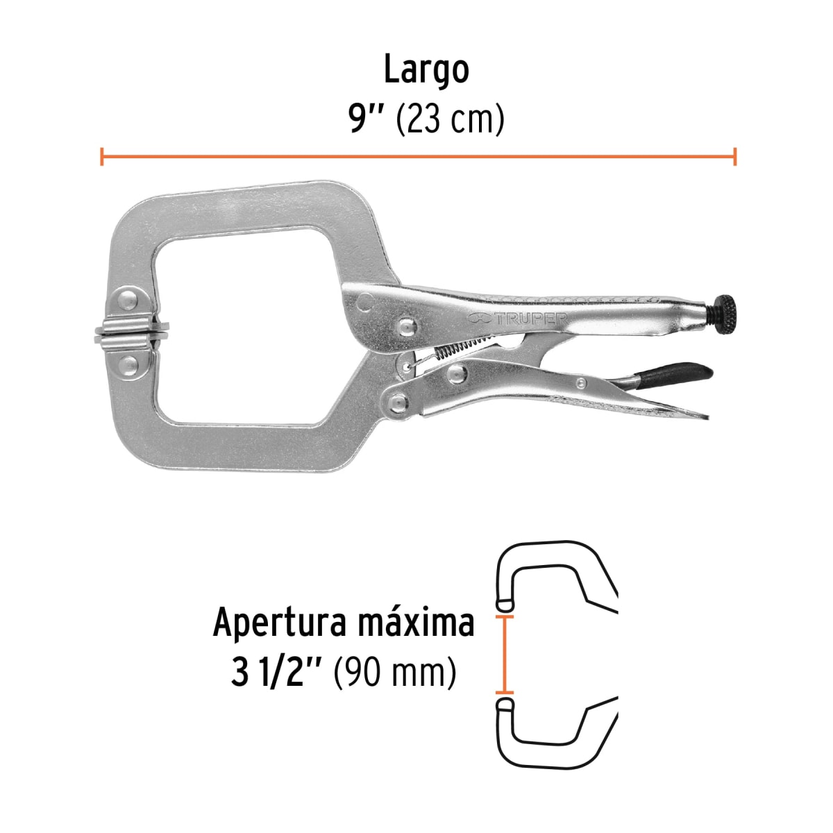 Alicate de presión tipo C mordaza ajustable 9