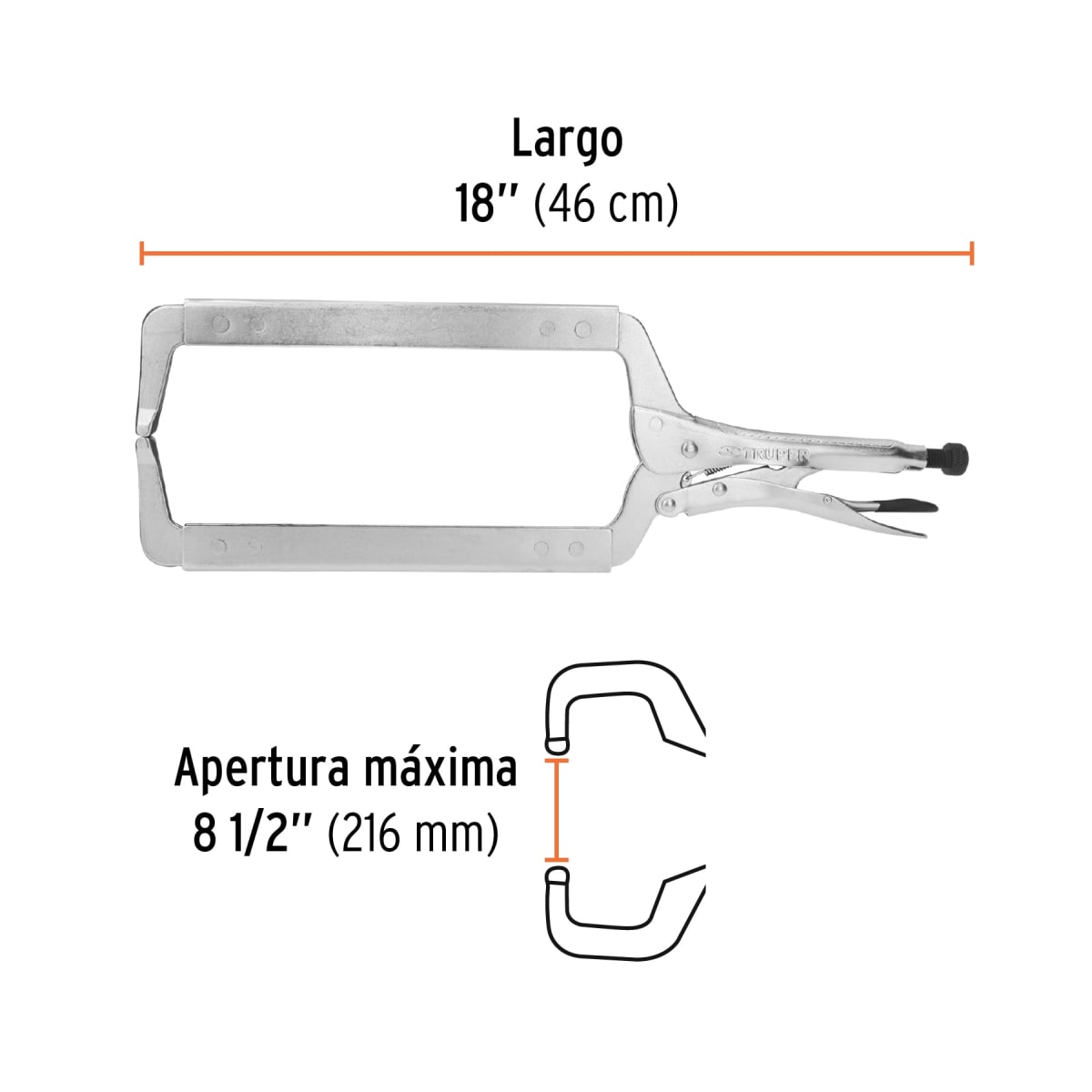 Alicate de presion tipo C mordaza fija 183