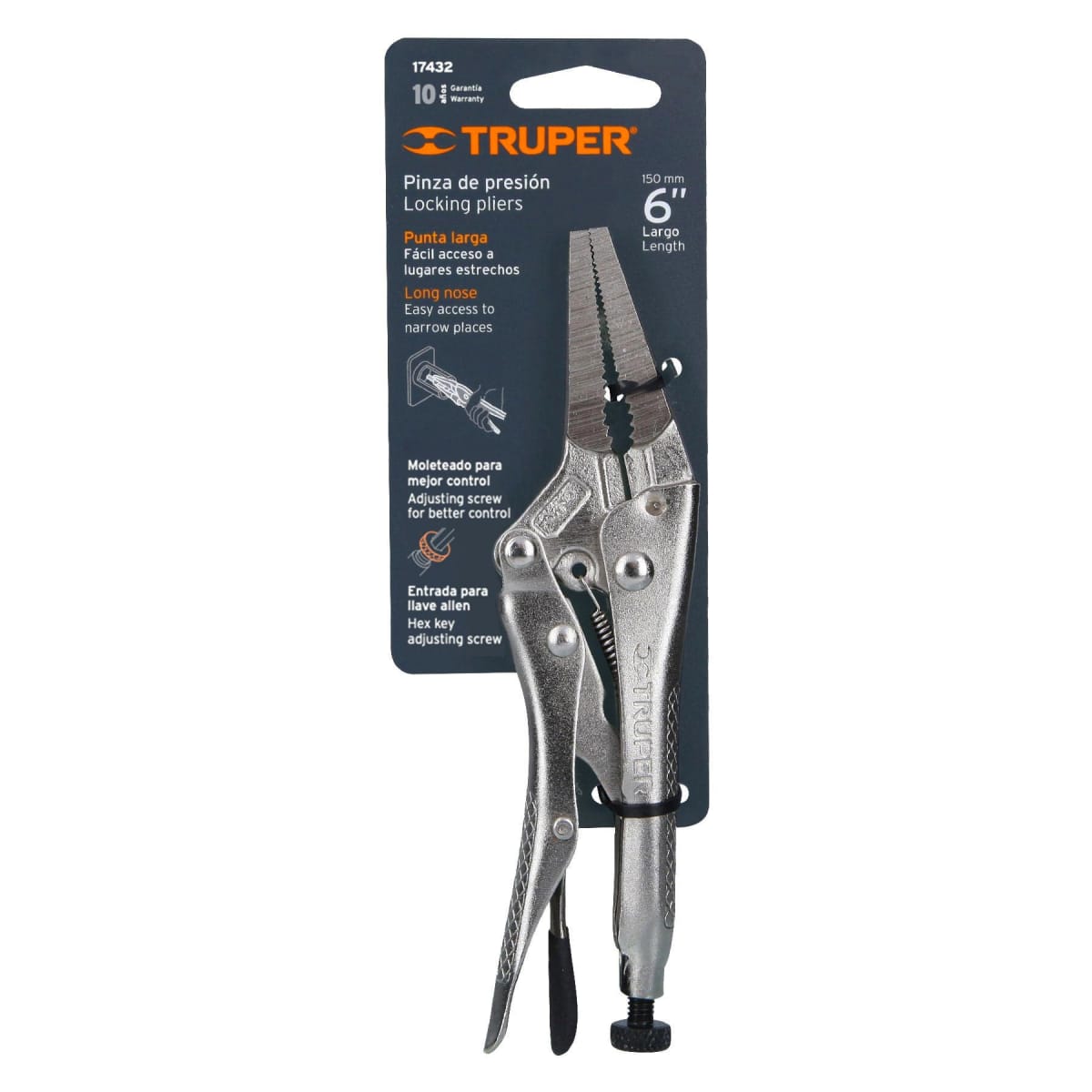 Allicate de presion punta larga 6'' Truper3