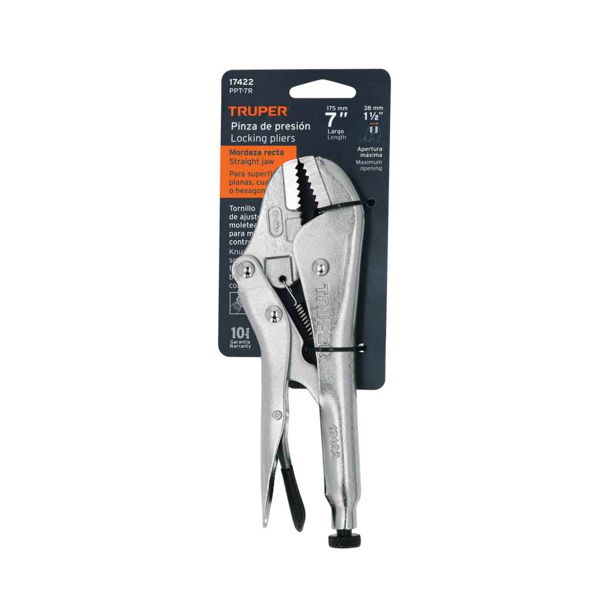 Alicate de presión 7'' mordaza recta. truper3