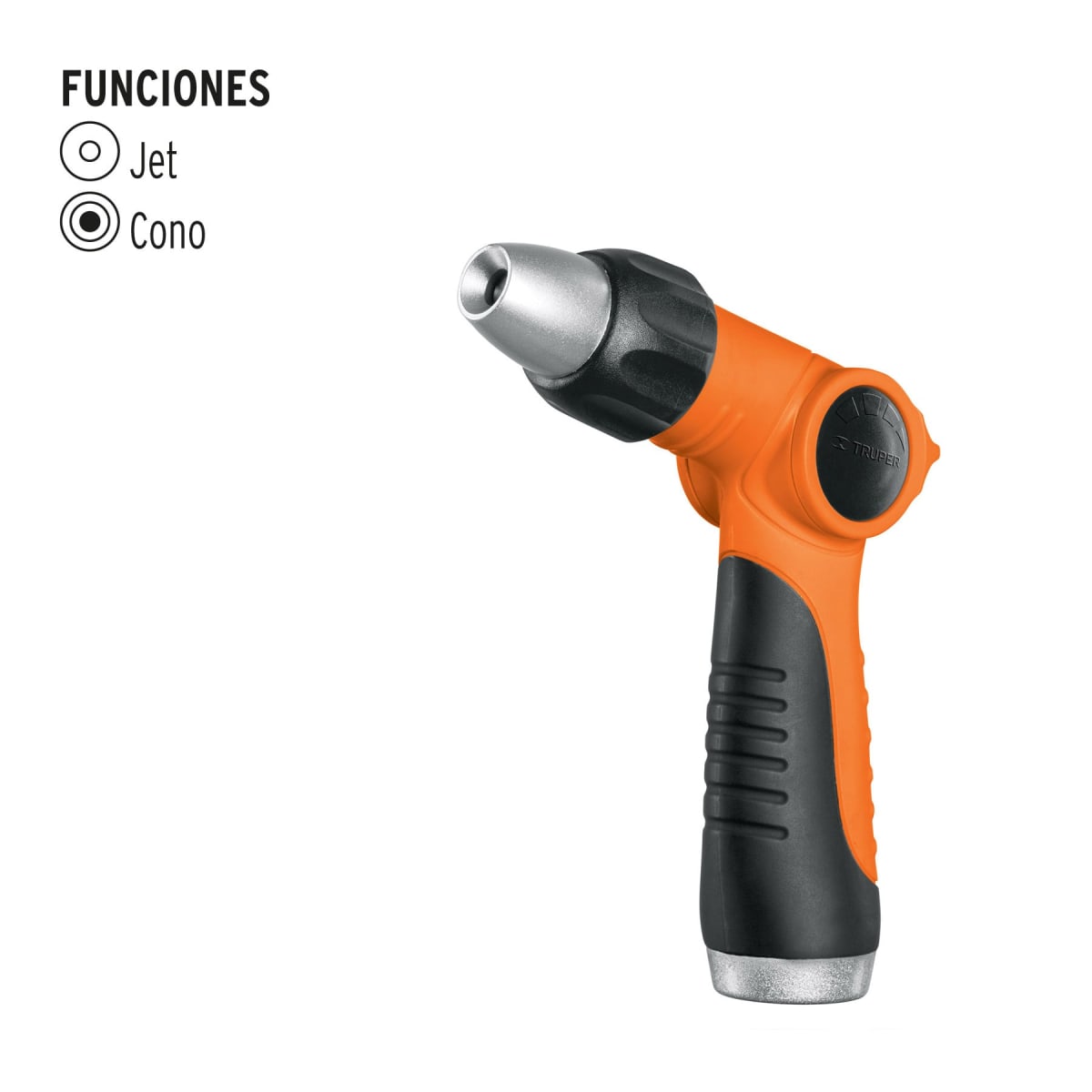 Pistola para riego 2 funciones plástica boquilla regulable Truper3