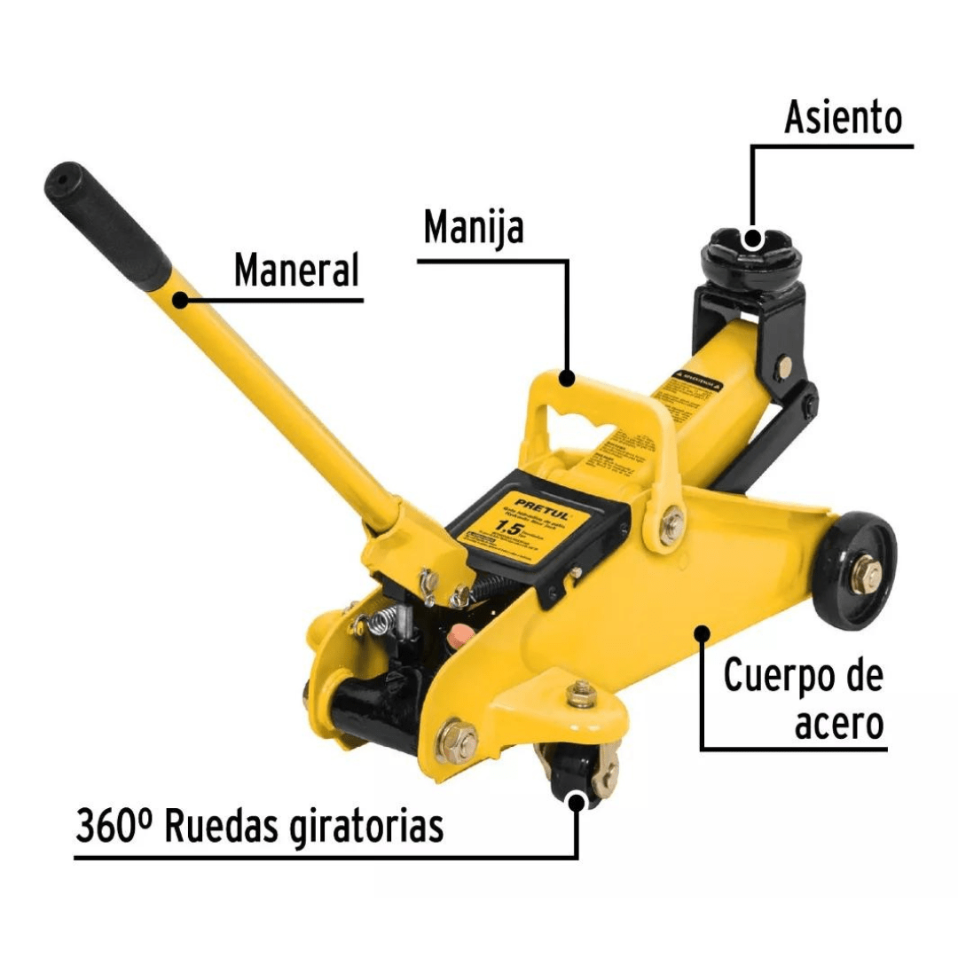 Gata Hidraulica Lagarto 1.5 Toneladas 32 movimientos Pretul2