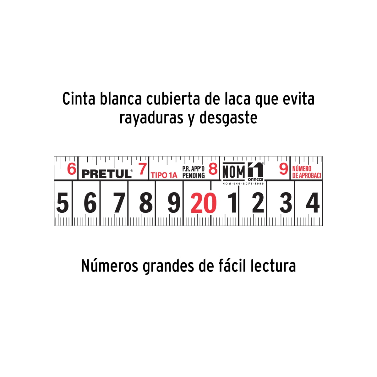 Wincha amarilla 5 m cinta 25 mm. en tarjeta. pretul4