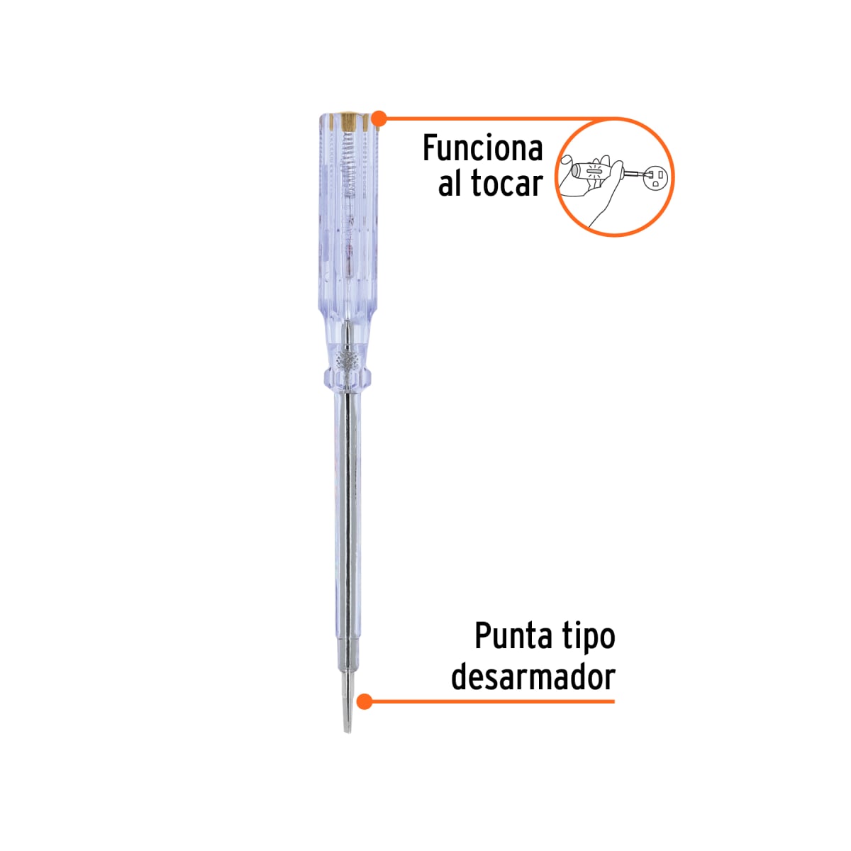 Probador piloto 19 cm de corriente alterna, Truper2