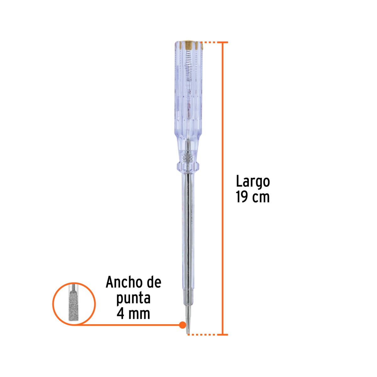 Probador piloto 19 cm de corriente alterna, Truper3