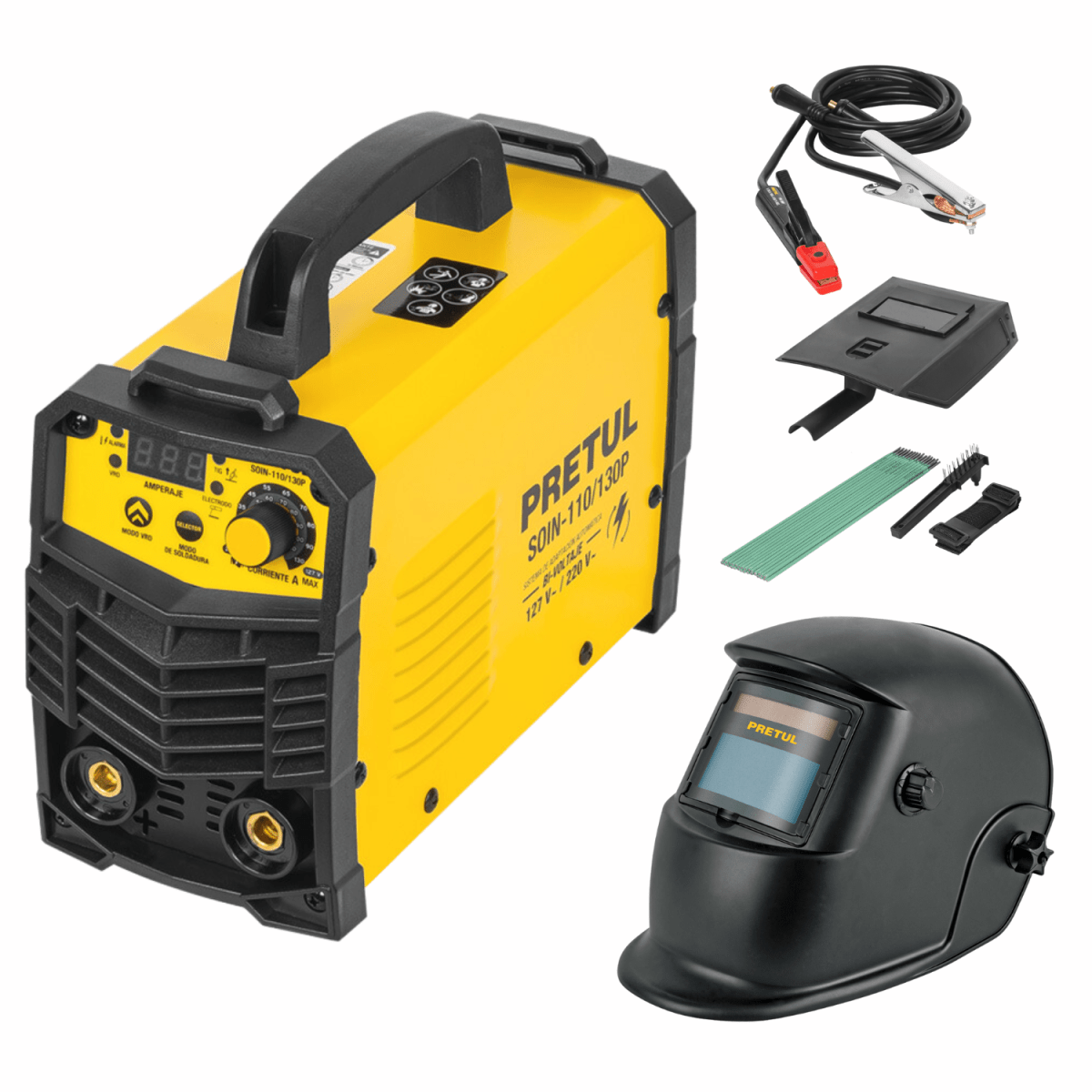 Soldadora 130A Pretul + Mascara para soldar Electronica Pretul1