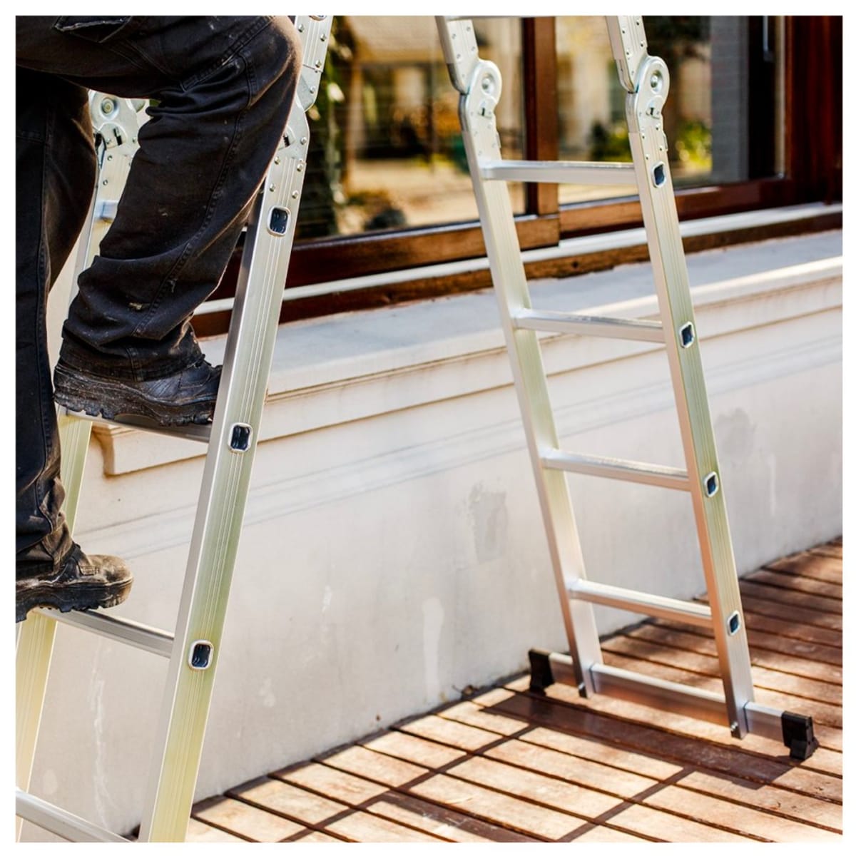 Escalera multiposición 16 peldaños soporta 200Kg Truper12