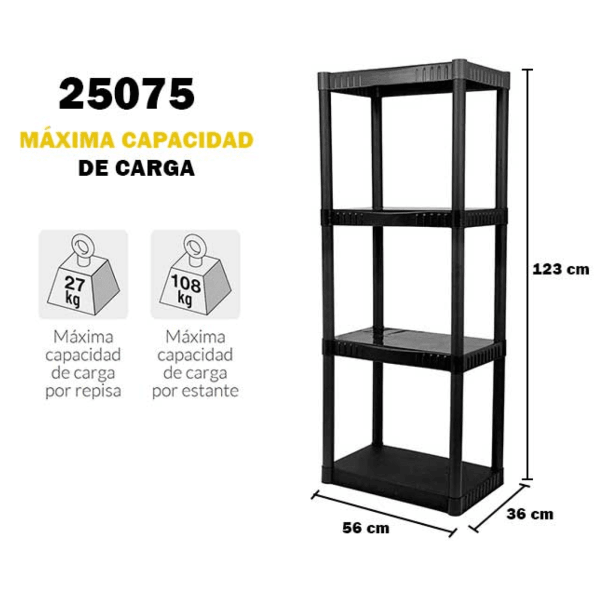 Estante Plastico 4 Repisas Pretul6