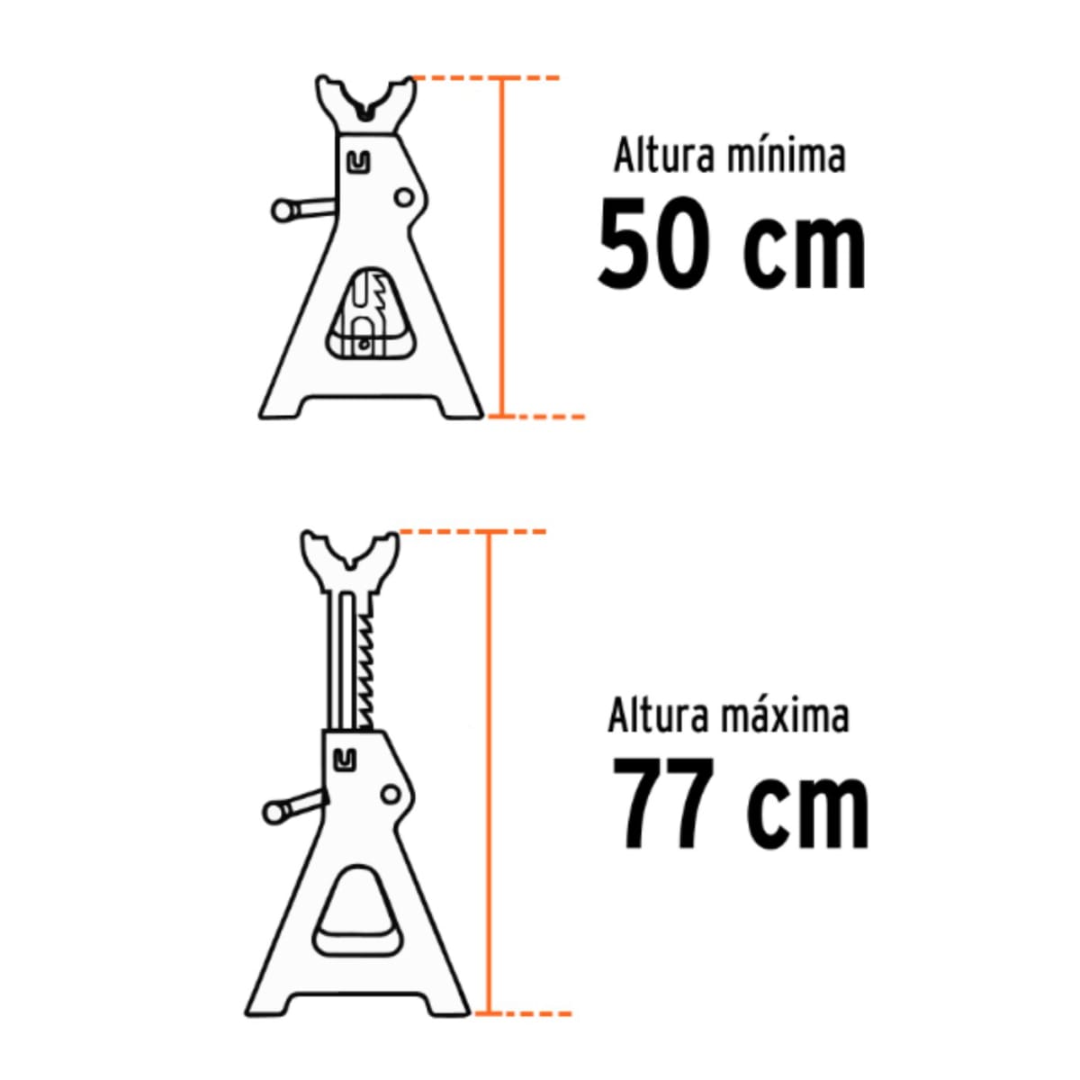 Caballete de 12 toneladas 2 piezas torre para auto Truper3