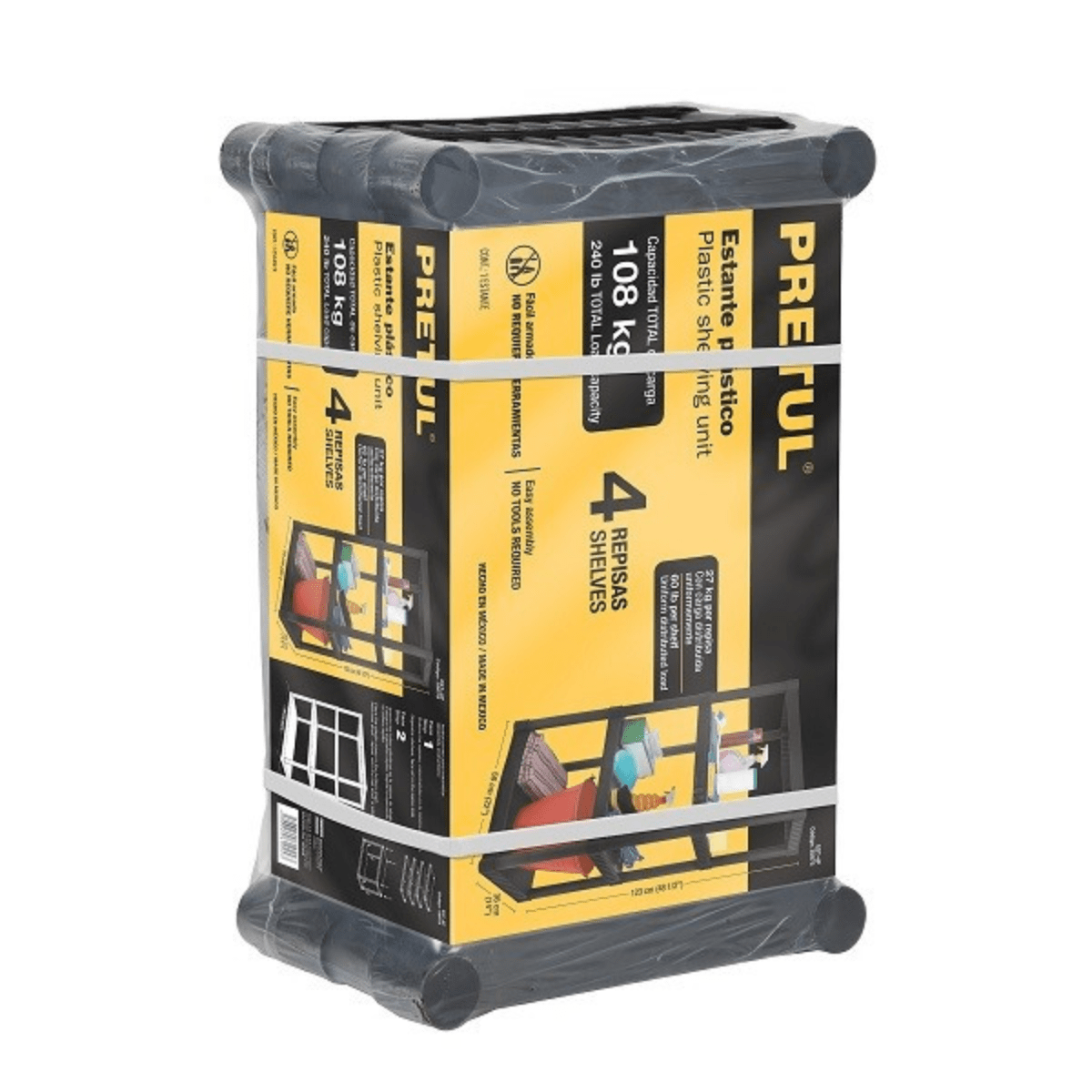 Estante Plastico 4 Repisas Pretul8