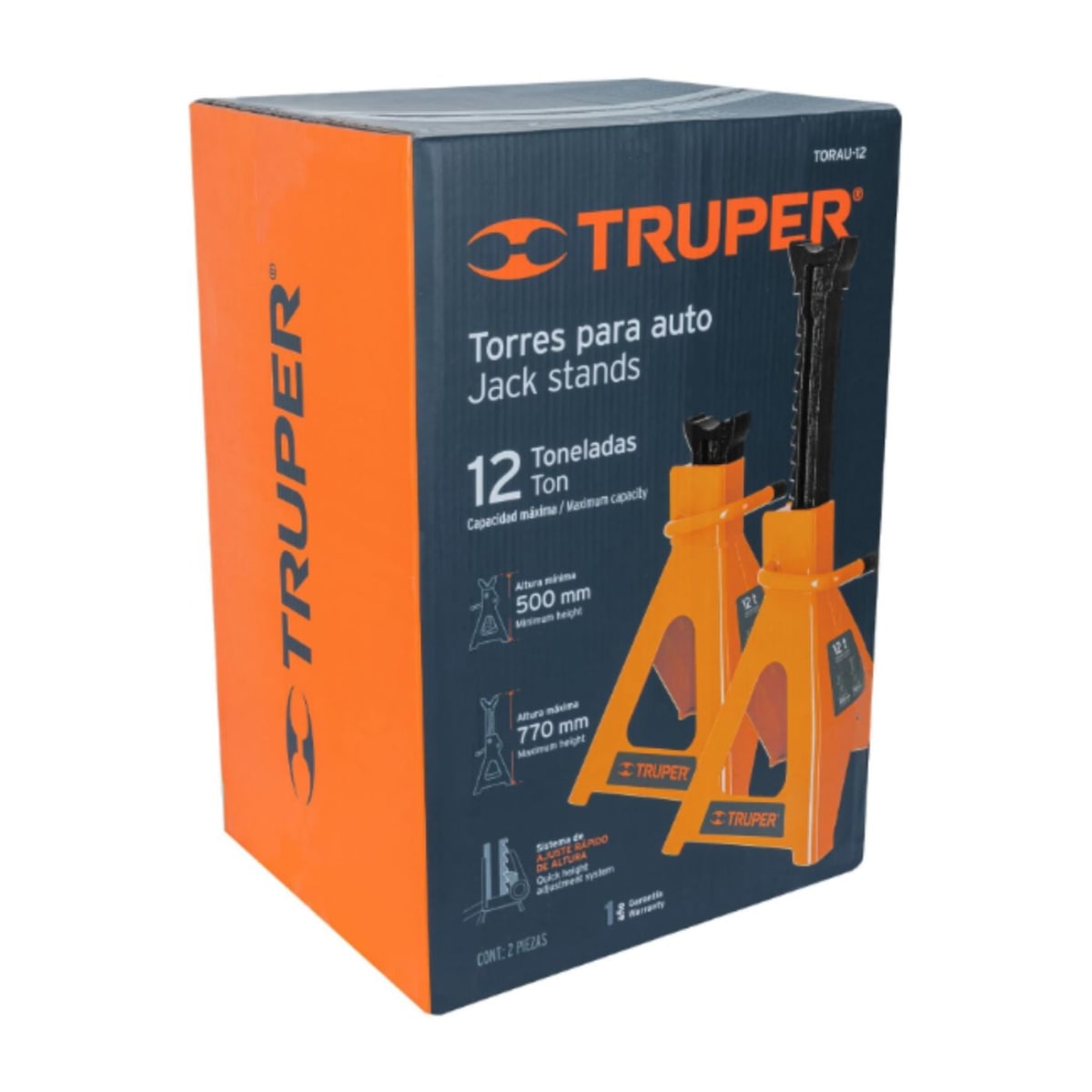 Caballete de 12 toneladas 2 piezas torre para auto Truper5