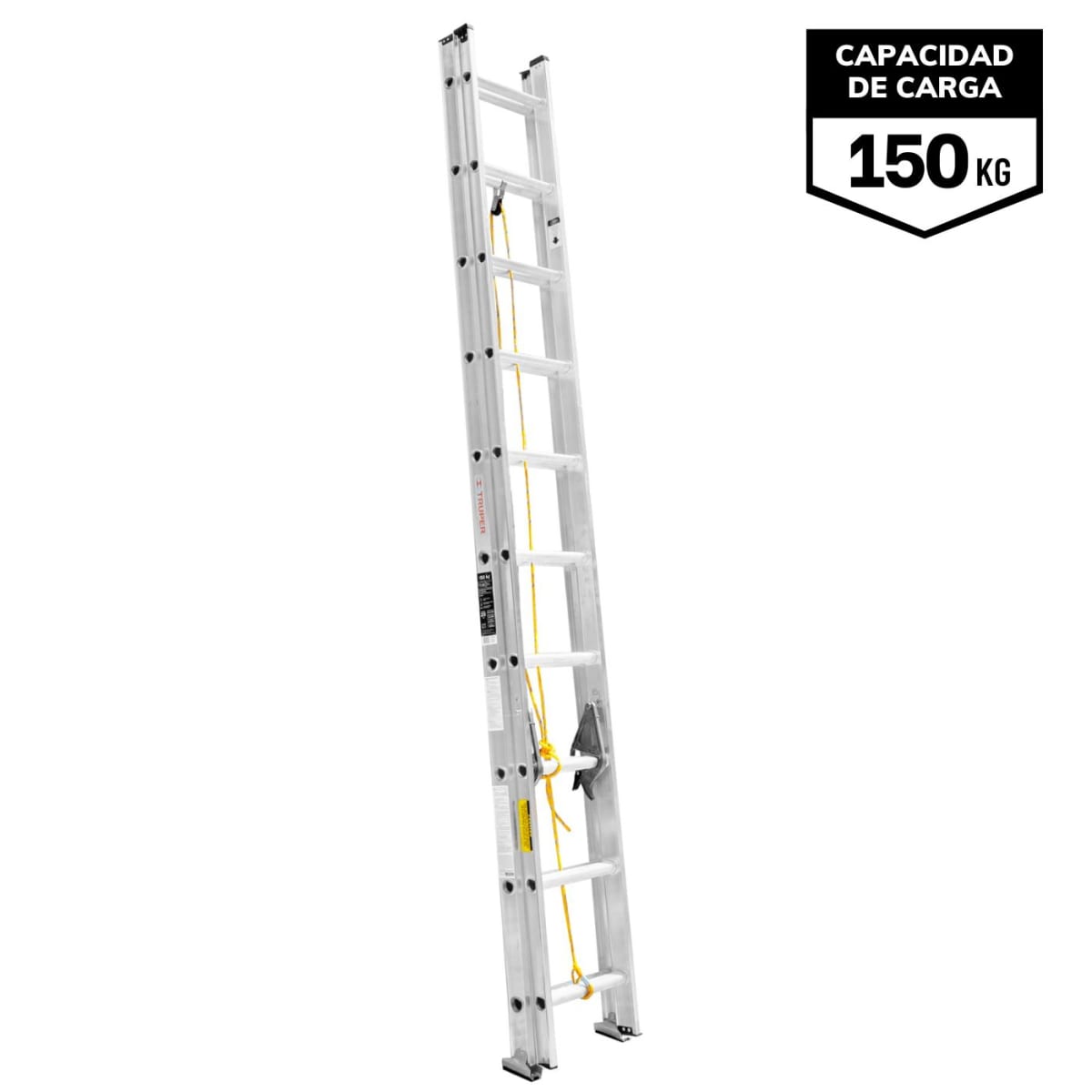 Escalera Telescópica 20 peldaños Soporta 150 Kg Truper1