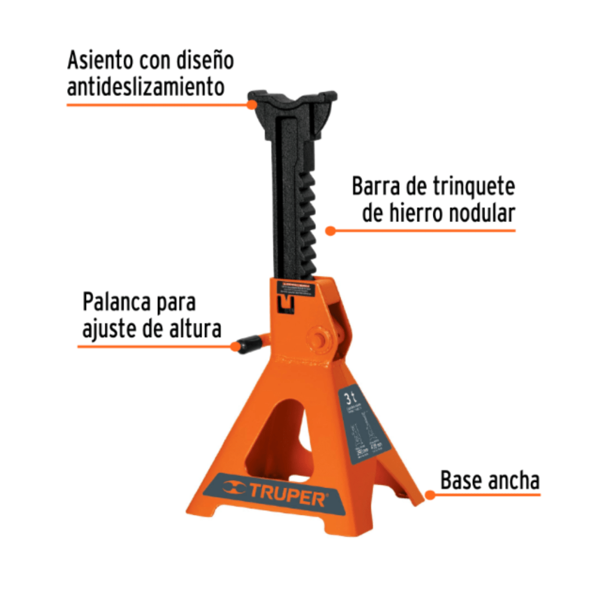 Caballete de 12 toneladas 2 piezas torre para auto Truper2